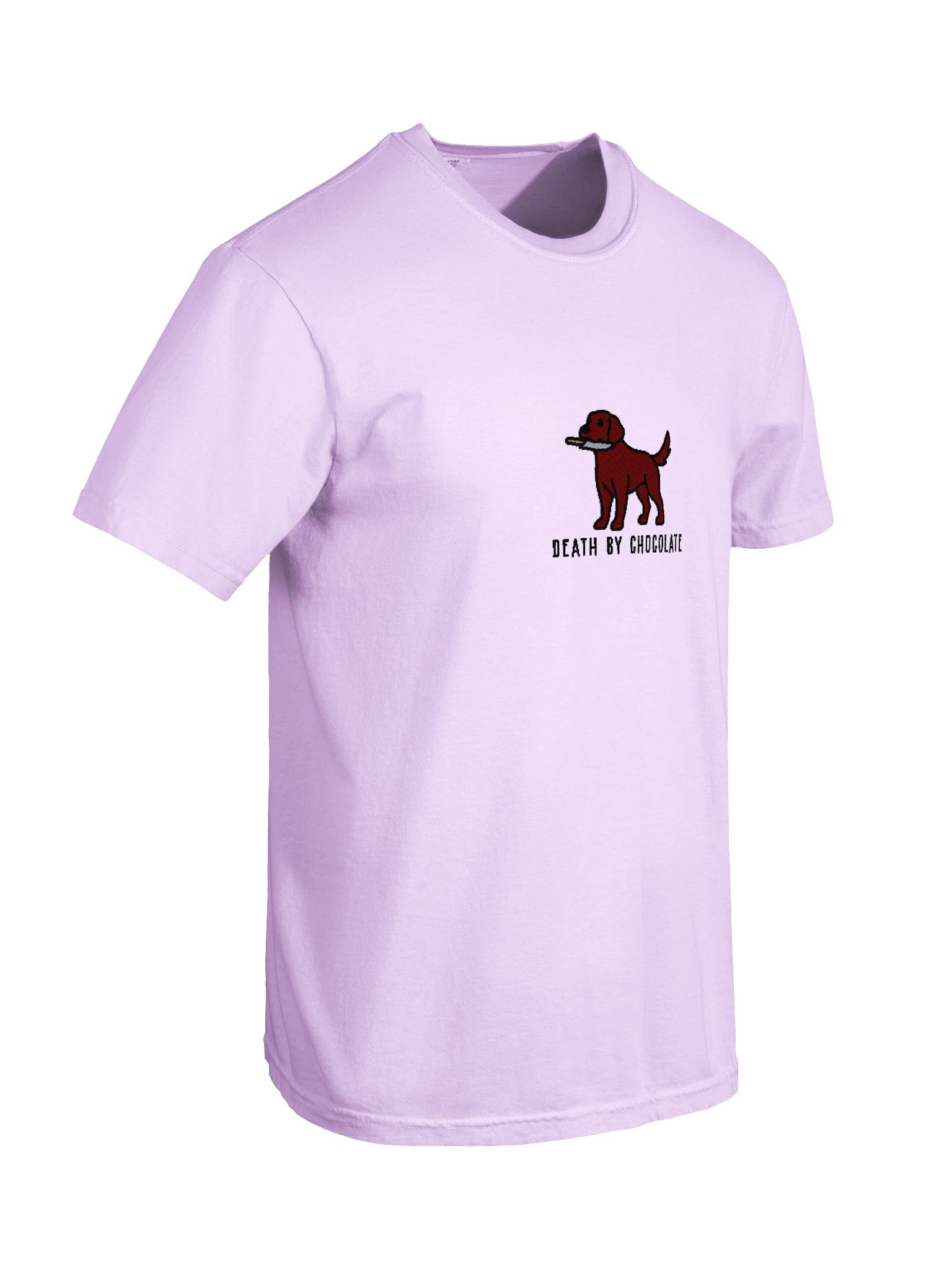 Death By Chocolate Funny Chibi-Style Embroidered T-Shirt for Chocolate Labrador Retriever Owners product image (100)