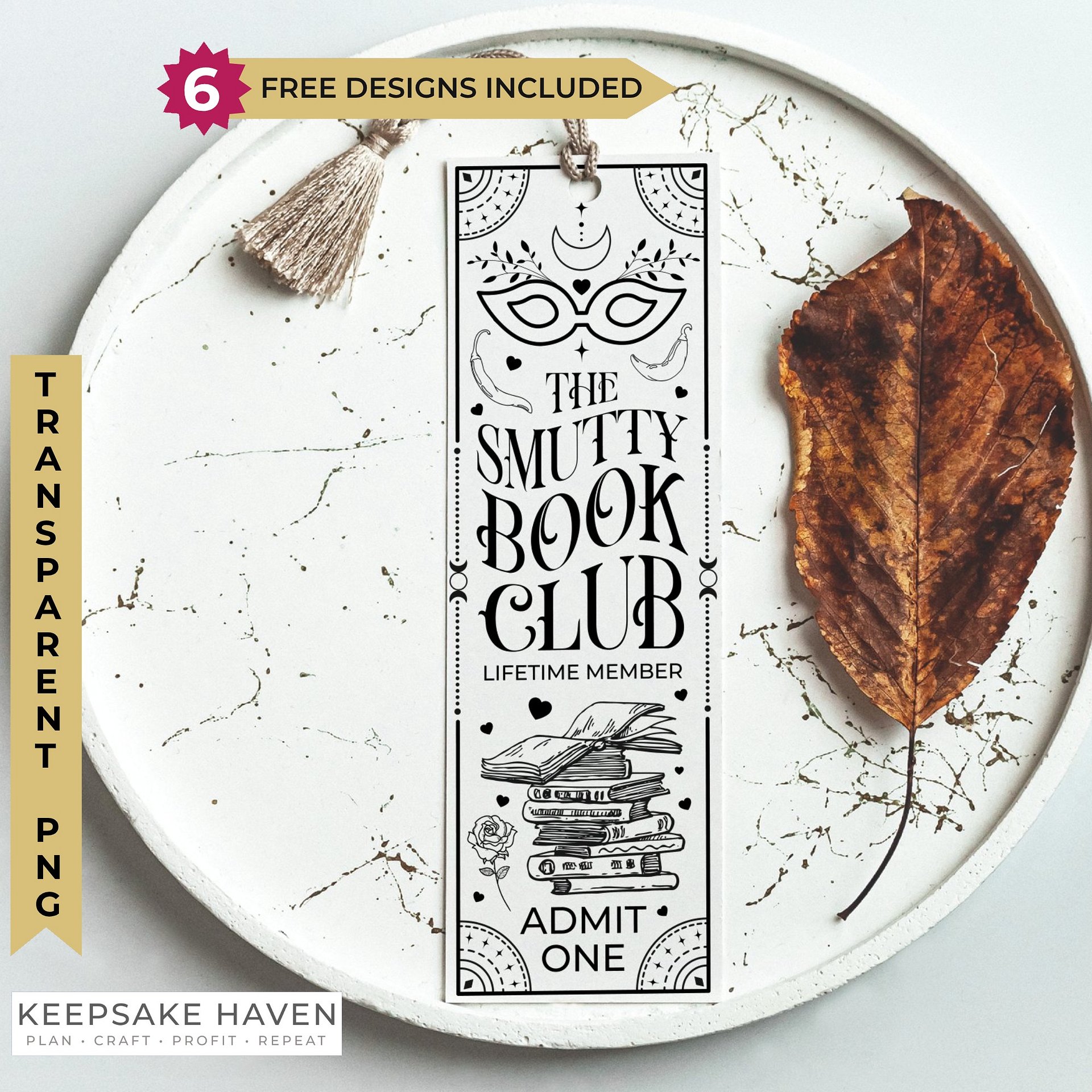 Smutty Book Club Bookish Reader Tarot Bookmark SVG, Laser Cut File, Celestial Book Nerd Dark Romance, Instant Digital Download product image (1)