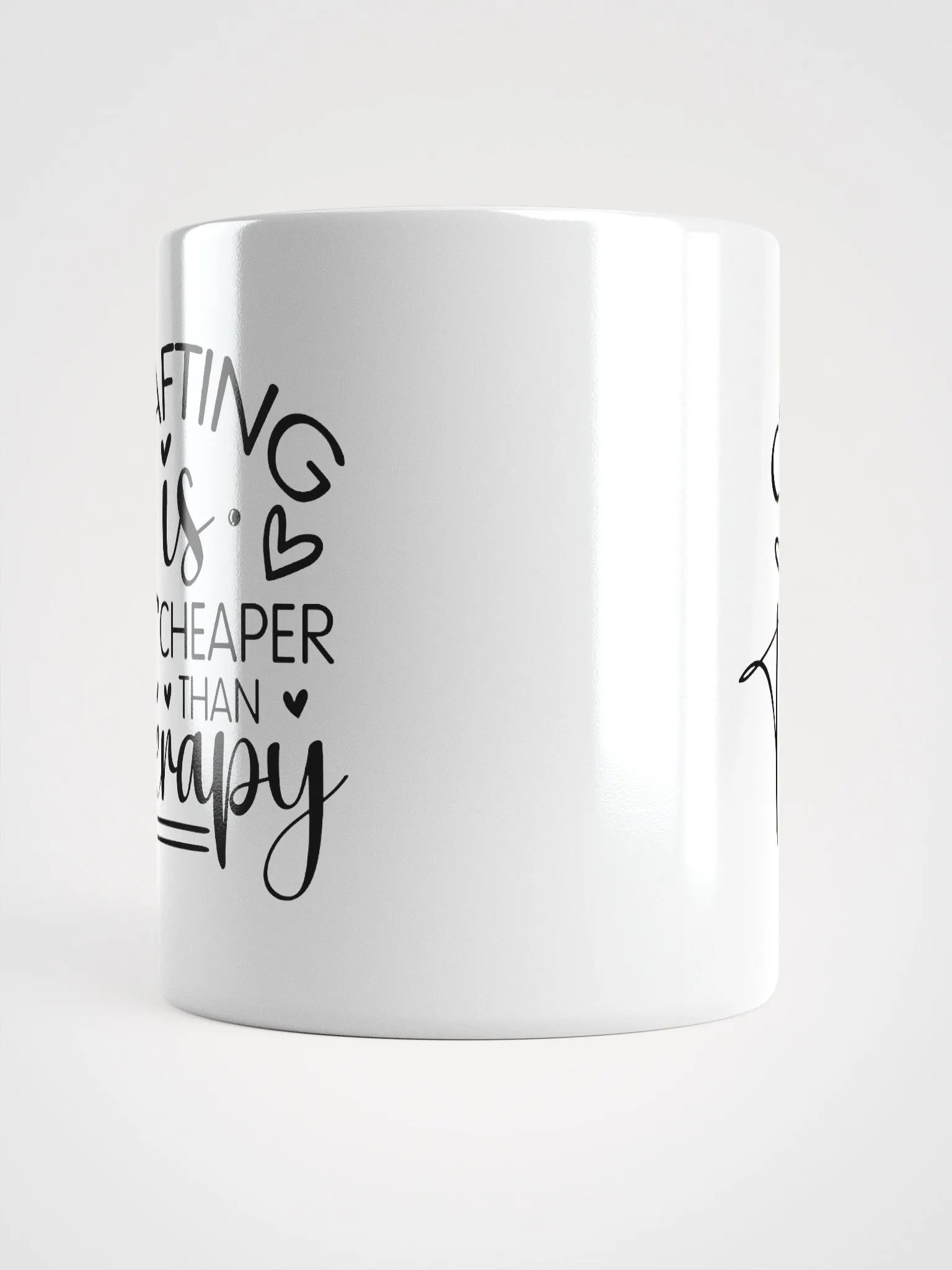 Crafting Is Cheaper Than Therapy White Glossy Mug product image (5)