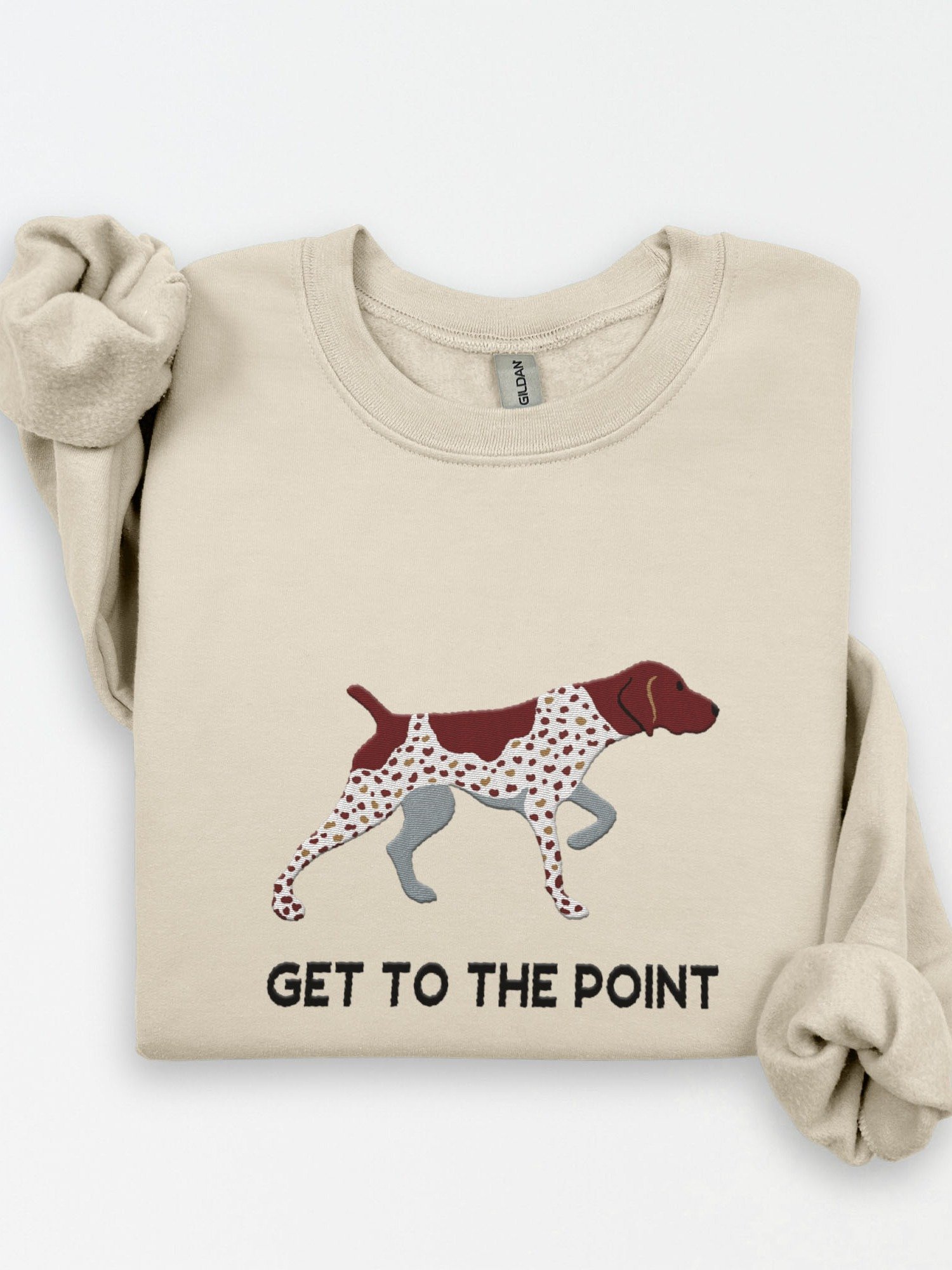 Get to the Point Sweatshirt(Embroidered) of a German Shorthaired Pointer product image (1)