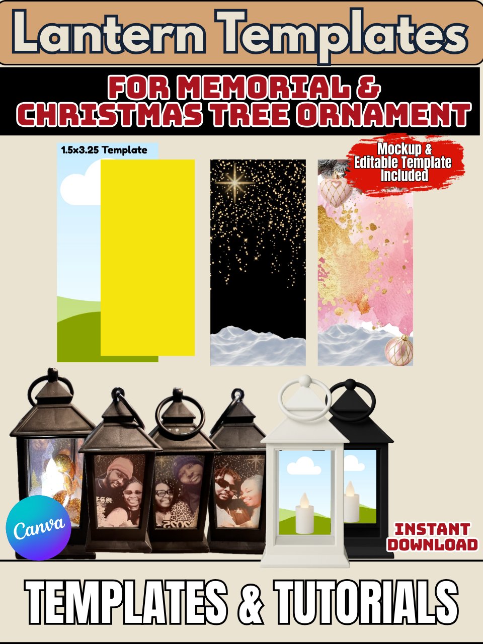 VIP Members - DT Editable Canva Mini Template - for Memorial and Christmas Tree Ornaments product image (1)