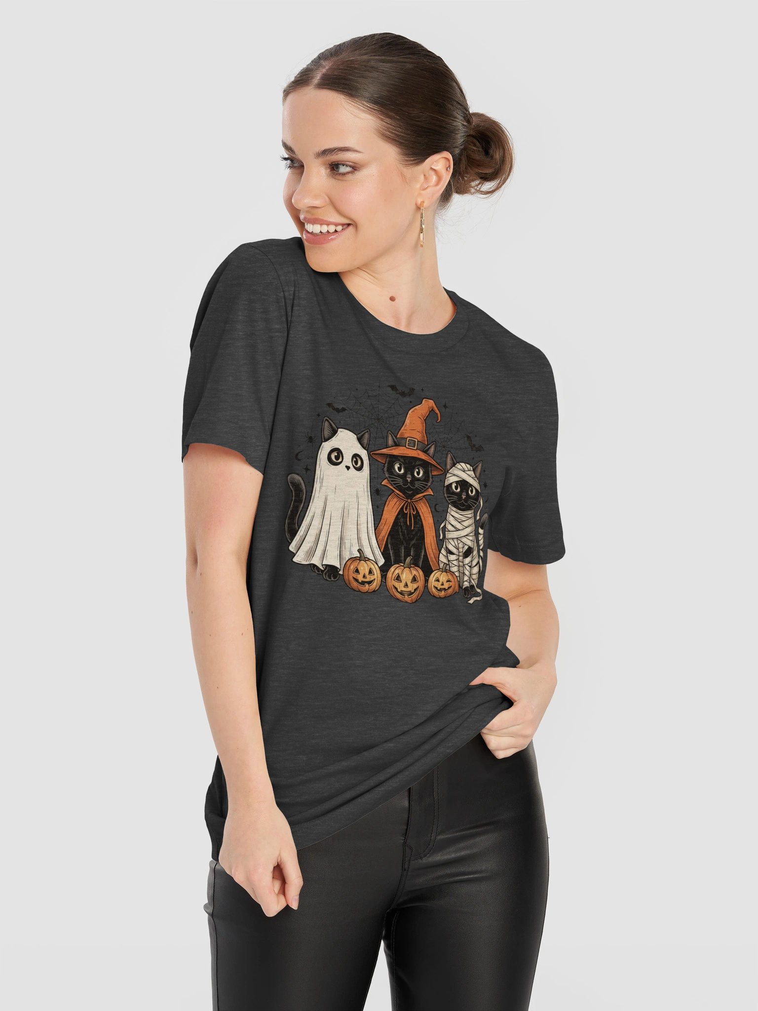 Halloween Costume Cats T-Shirt | Cute Spooky Cat Graphic Tee product image (81)