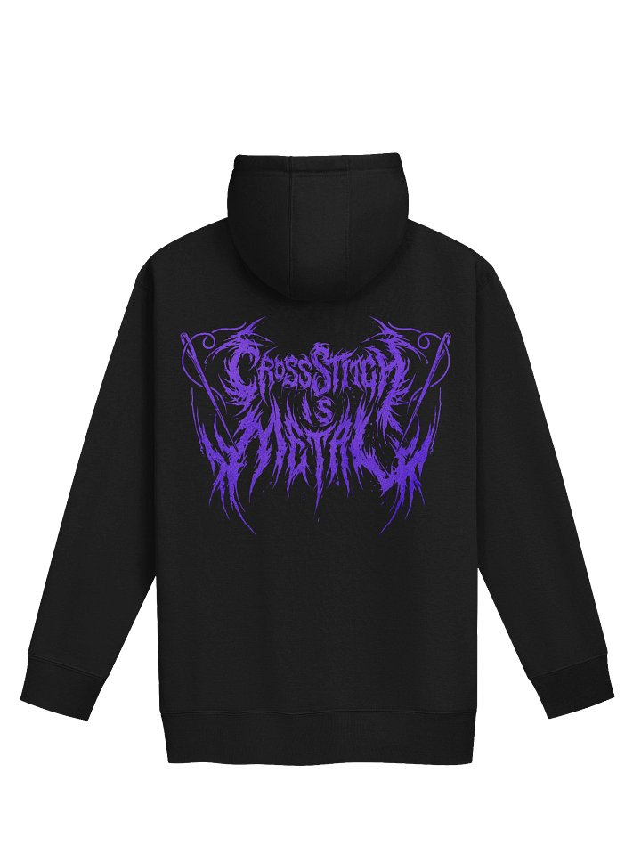 Cross Stitch is Metal Back Print Hoodie (Purple) product image (1)