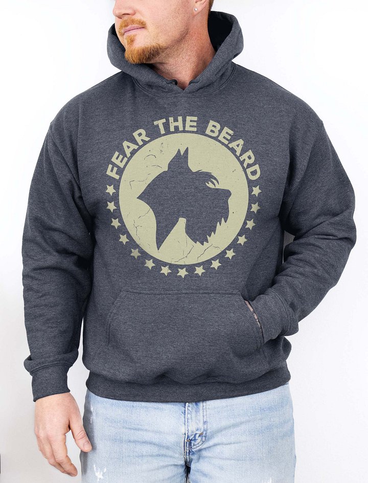 Fear the Beard Schnauzer(Off-White Print) Hooded Sweatshirt | Funny Hoodie for Schnauzer Paw-rents product image (2)