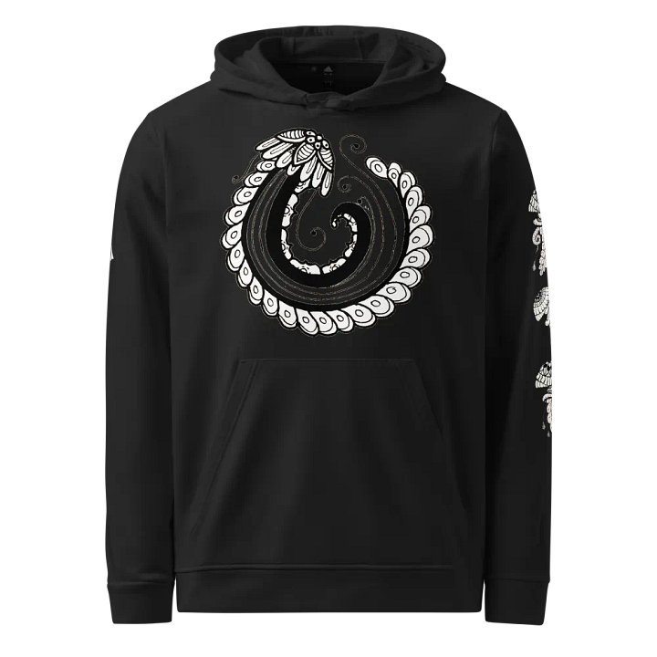 Monochrome Floral Jellyfish Fleece Hoodie product image (1)