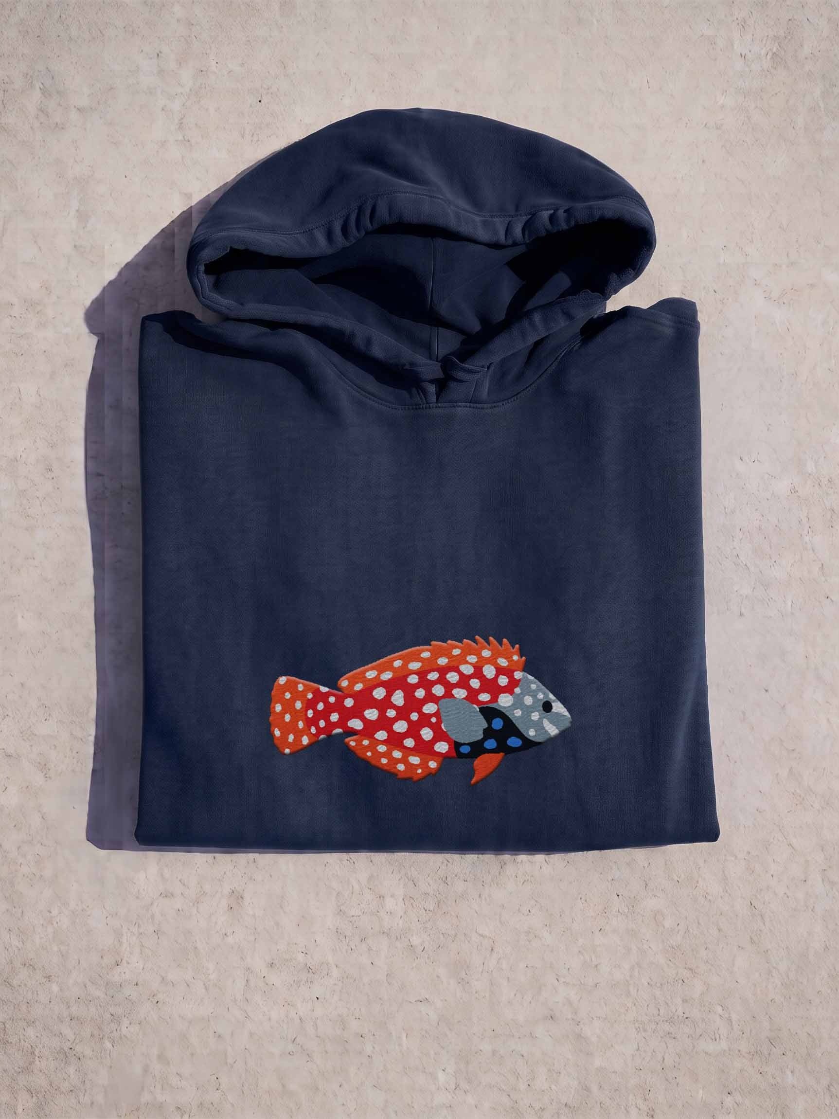 Bluestar Leopard Wrasse Embroidered Hoodie | Saltwater Reef Aquarium Fish & Ocean Lover Apparel product image (1)