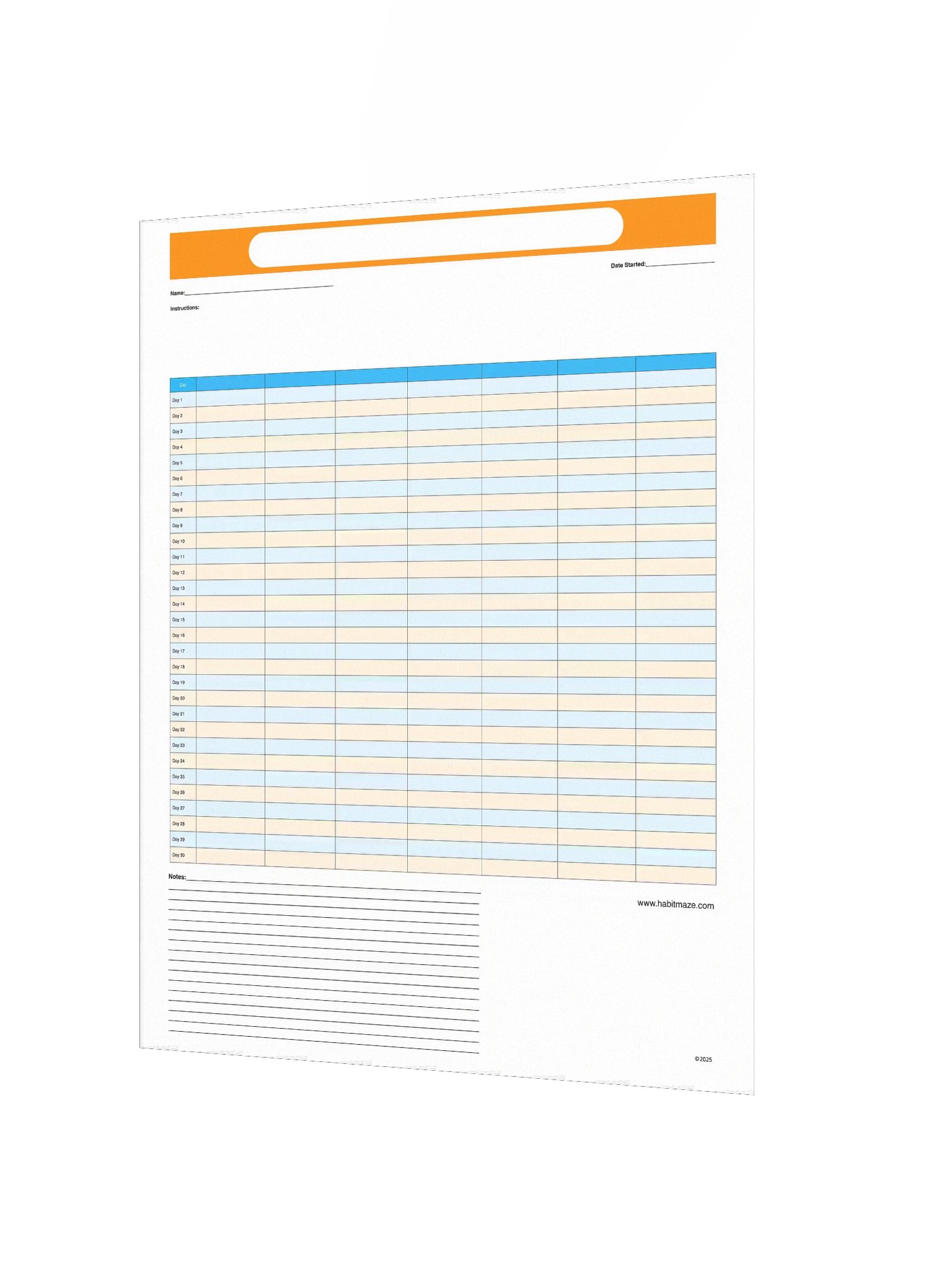 30 Day Blank Planner With 7 Columns and Notes product image (3)