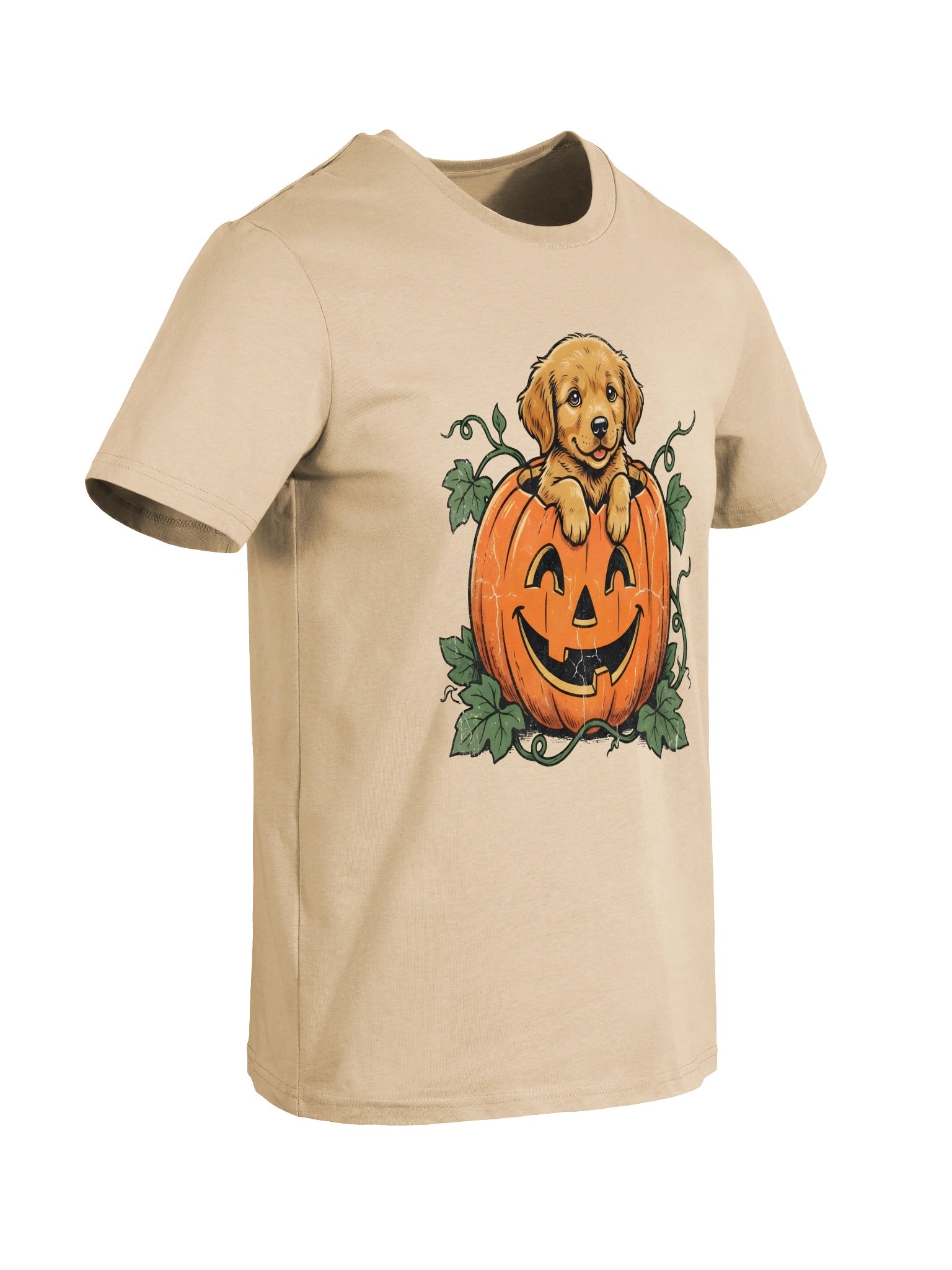 Cute Golden Retriever Pumpkin Halloween T-Shirt product image (22)