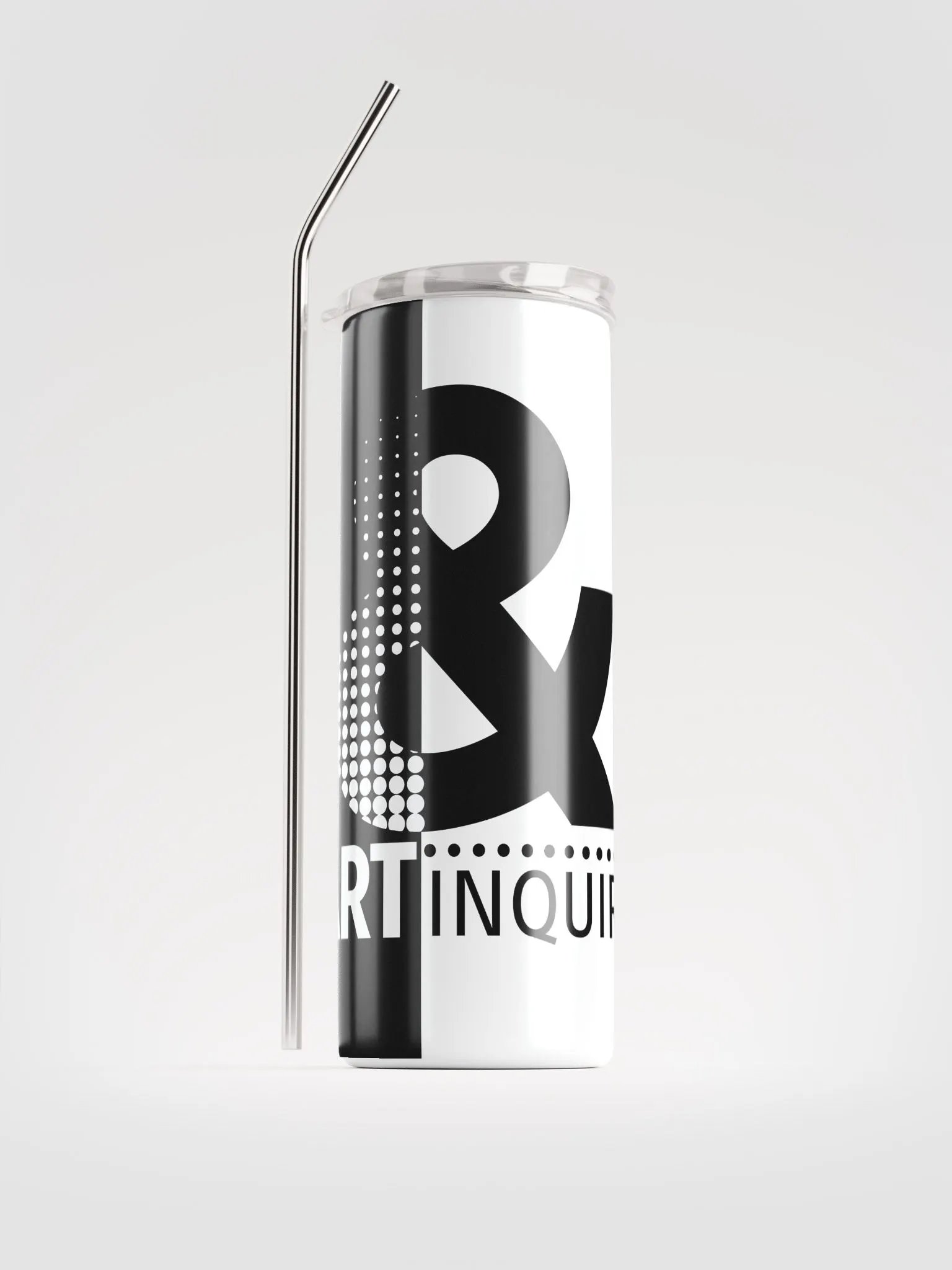 Art & Inquiry Stainless Steel Tumbler with Straw [B&W] product image (4)