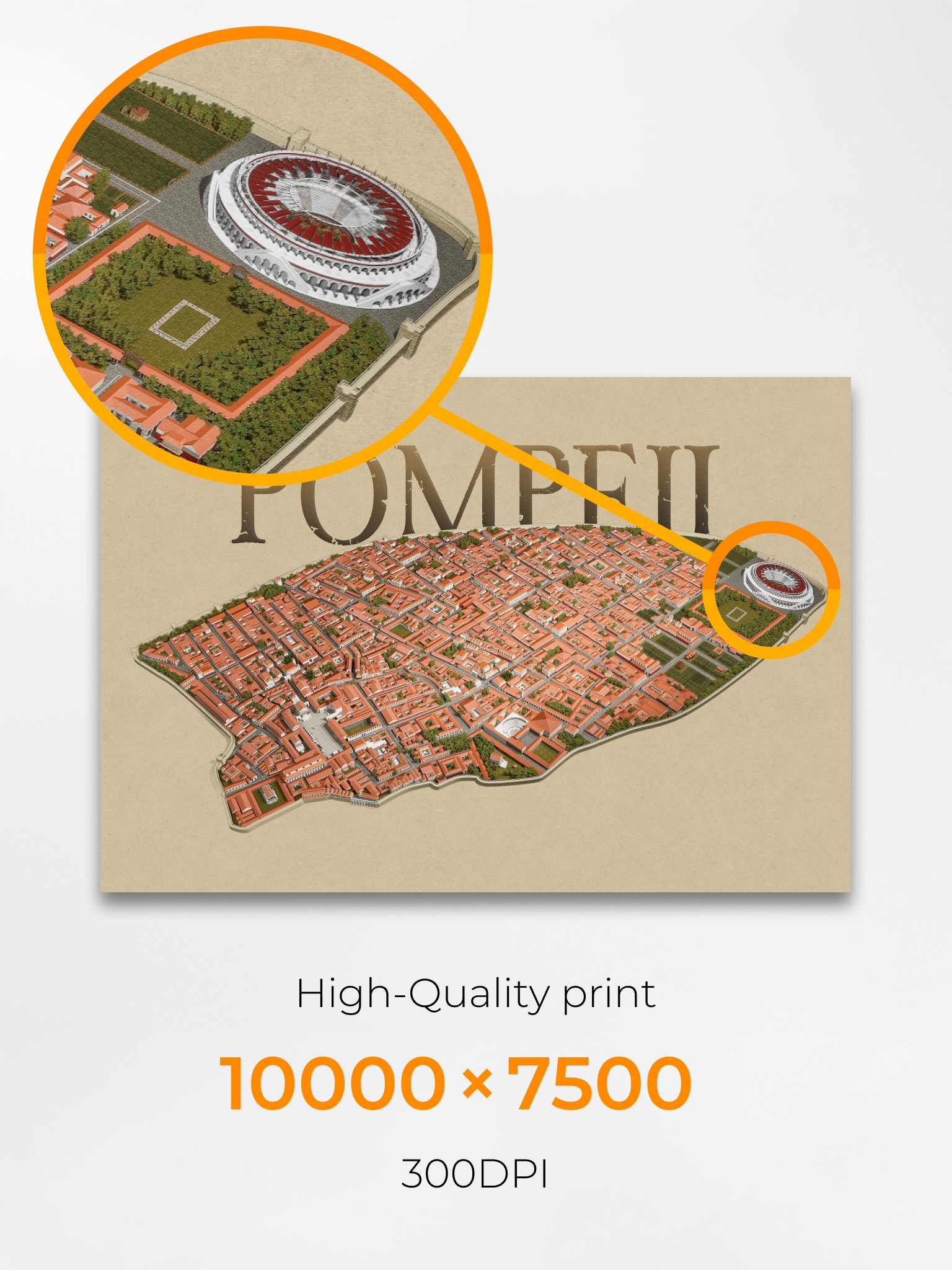 Pompeii 3D Reconstruction City View (Canvas) product image (4)