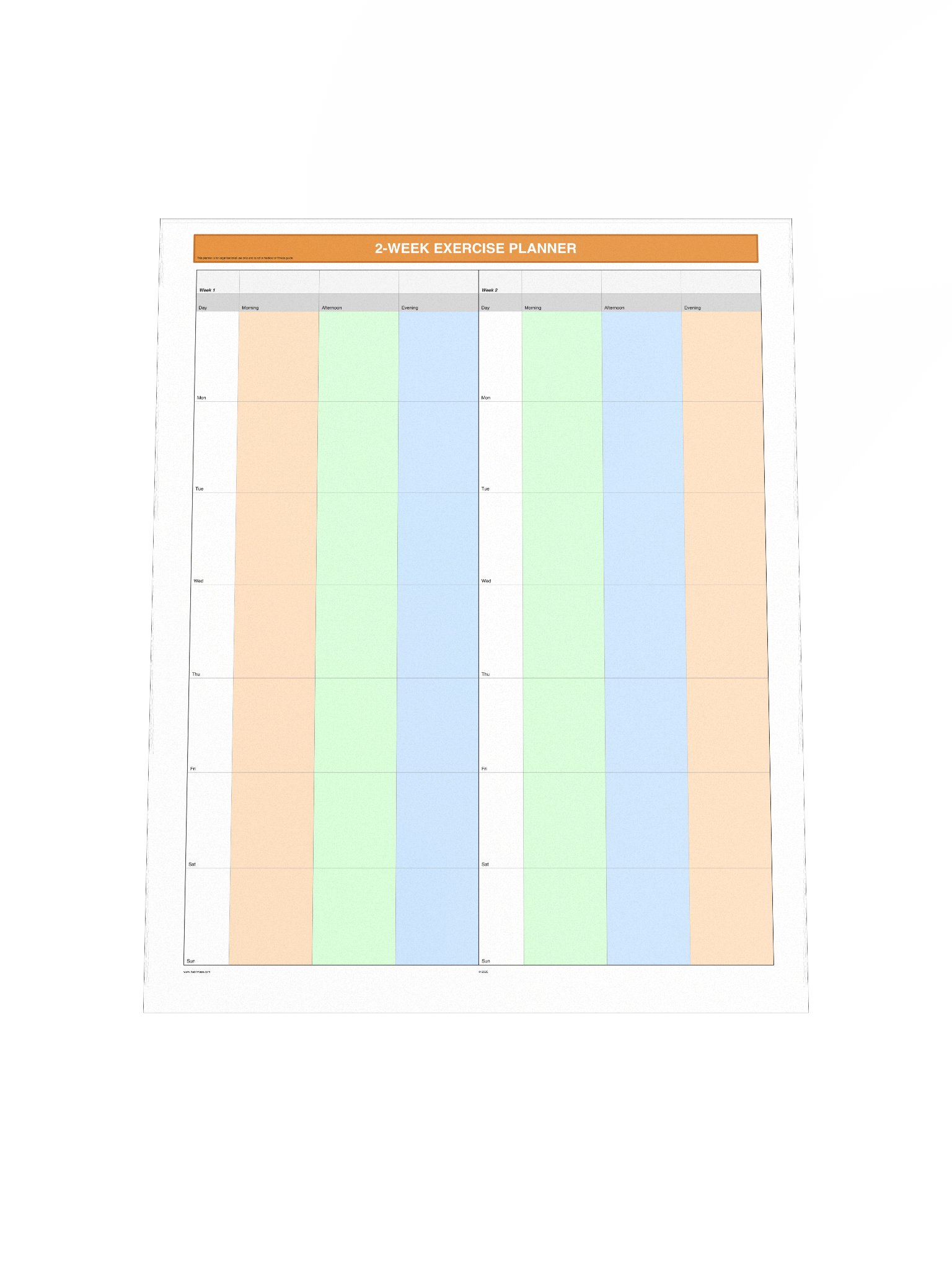 2 Week Exercise Planner product image (5)