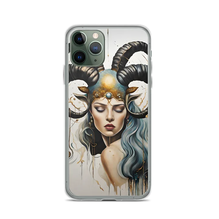 Aries - Salvador Dalí Aries Awakened: Explosive Celestial Visions Ignite Your Inner Firesionary masterpiece emblazoned on a clear phone case. product image (2)