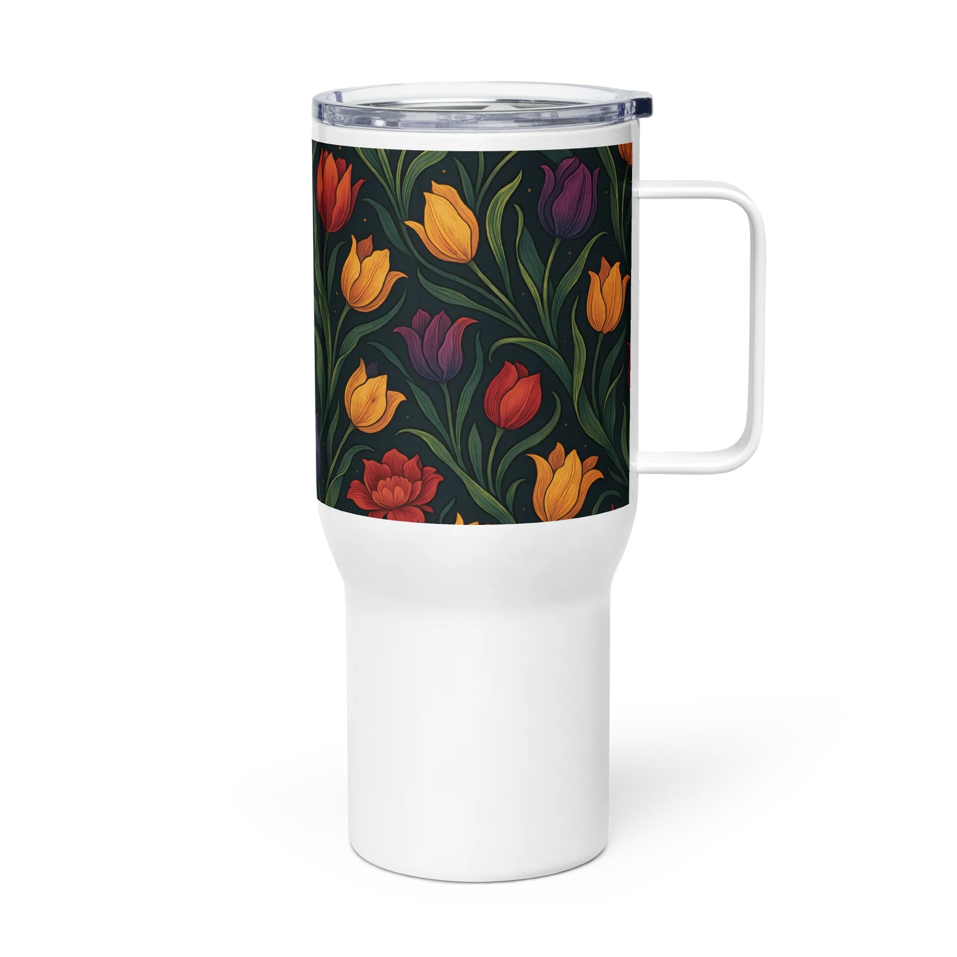 Tulip Coffee Tumbler – 20oz Insulated Floral Mug with Pink and Yellow Tulip Design for Kitchen, Travel & Coffee Lovers product image (4)