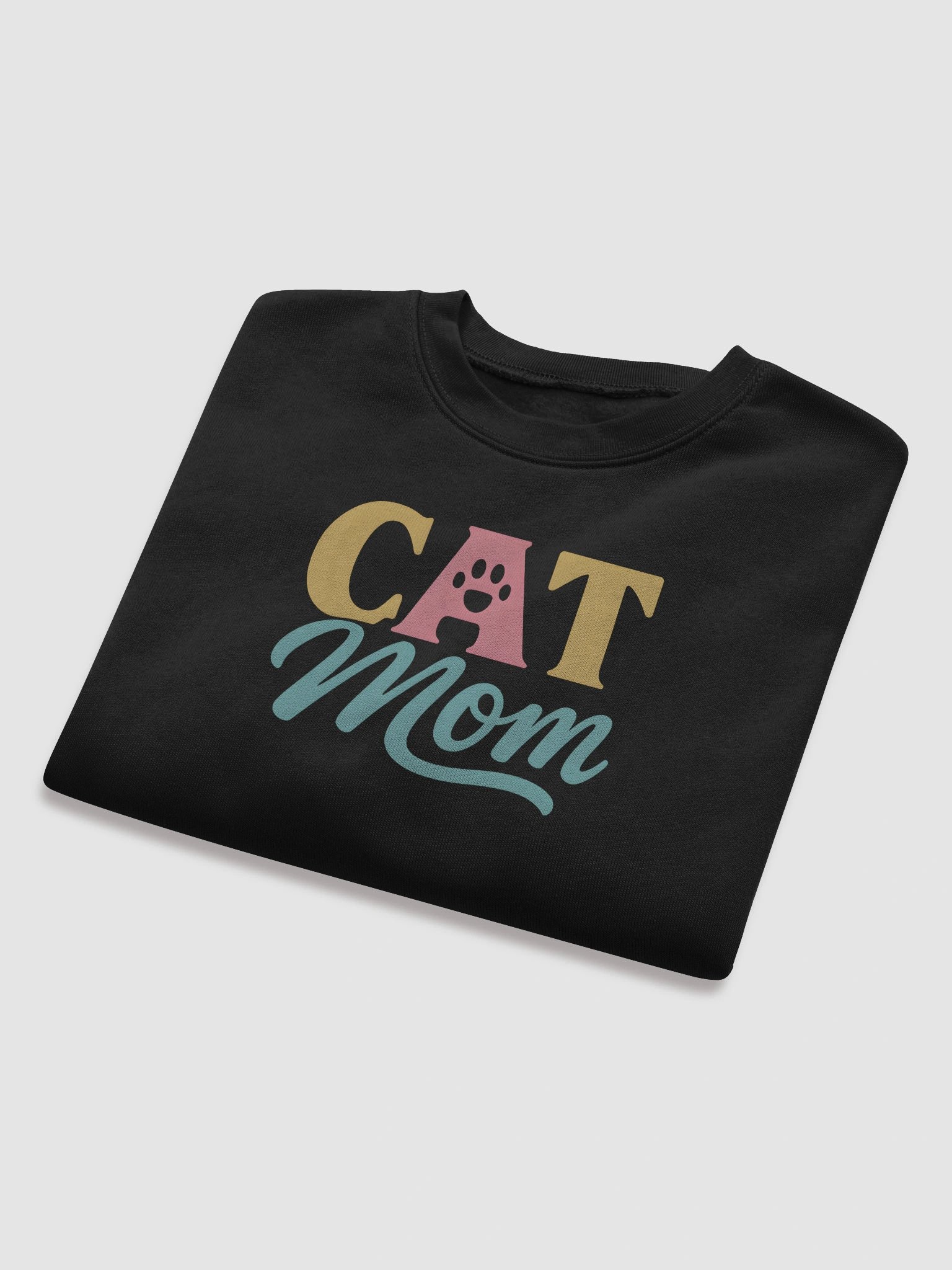 Cat Mom Crop Top | Trendy Feline Lover Shirt with Paw Print Heart product image (8)