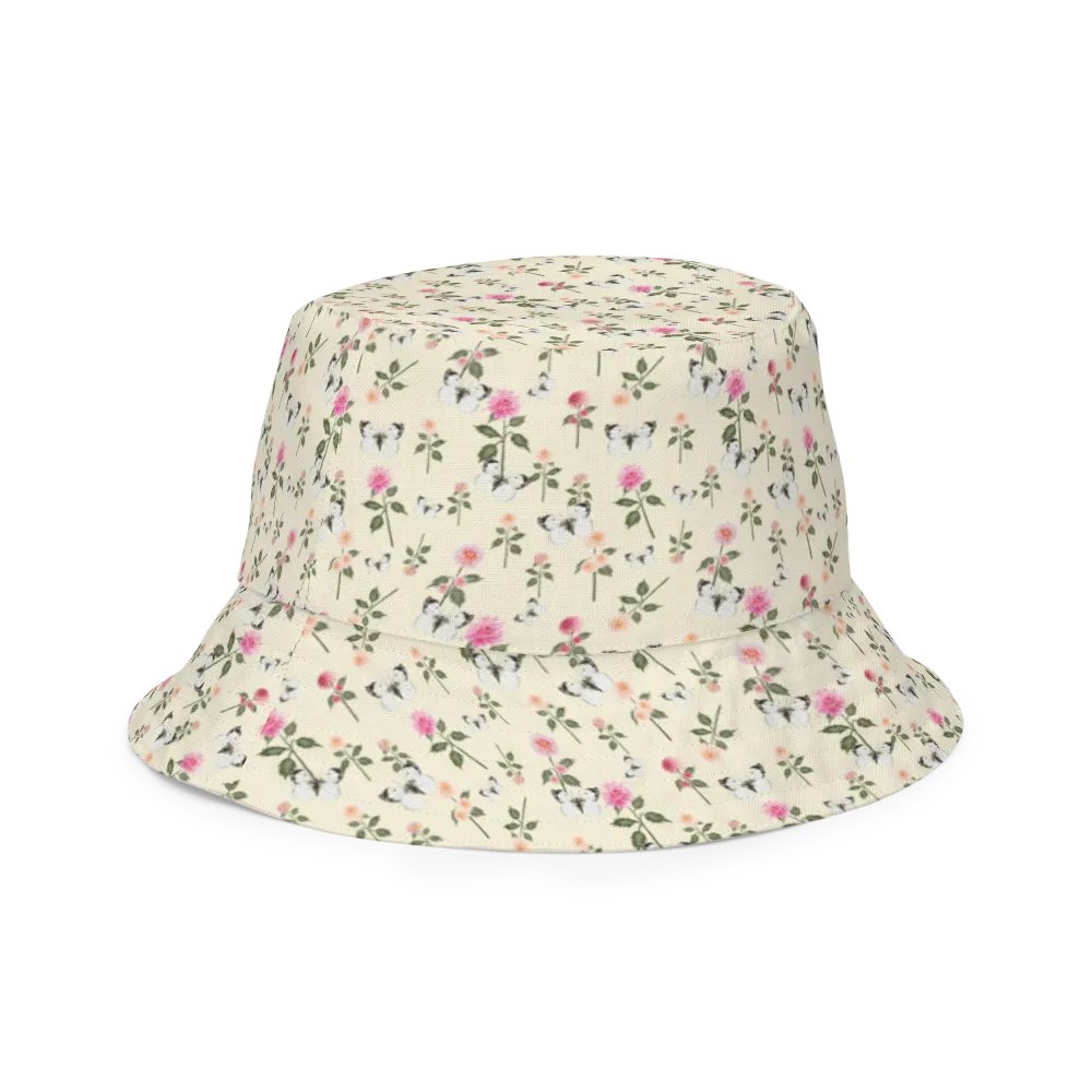 BEES & BLOOMS & BUTTERFLIES GARDEN Reversible Bucket Hat - Designer Gartenhut für Bienenfreunde product image (3)