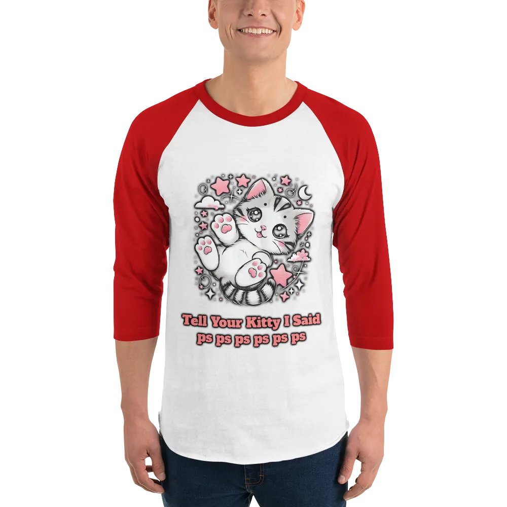 pspsps Kitty Baseball Style Tee - Light Torso Colors product image (81)