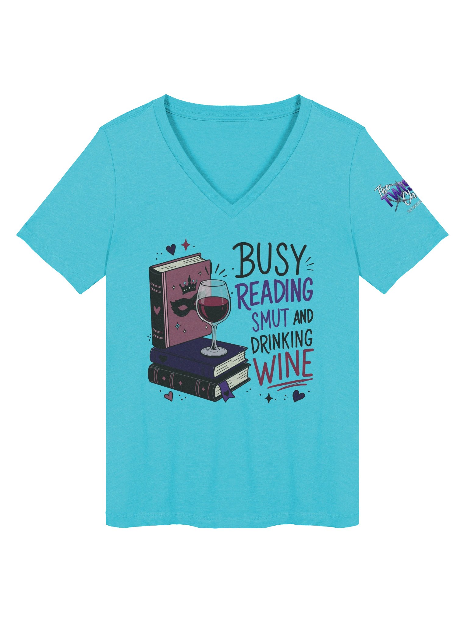 Busy Reading Smut & Drinking WIne (Women's V-Neck) product image (34)
