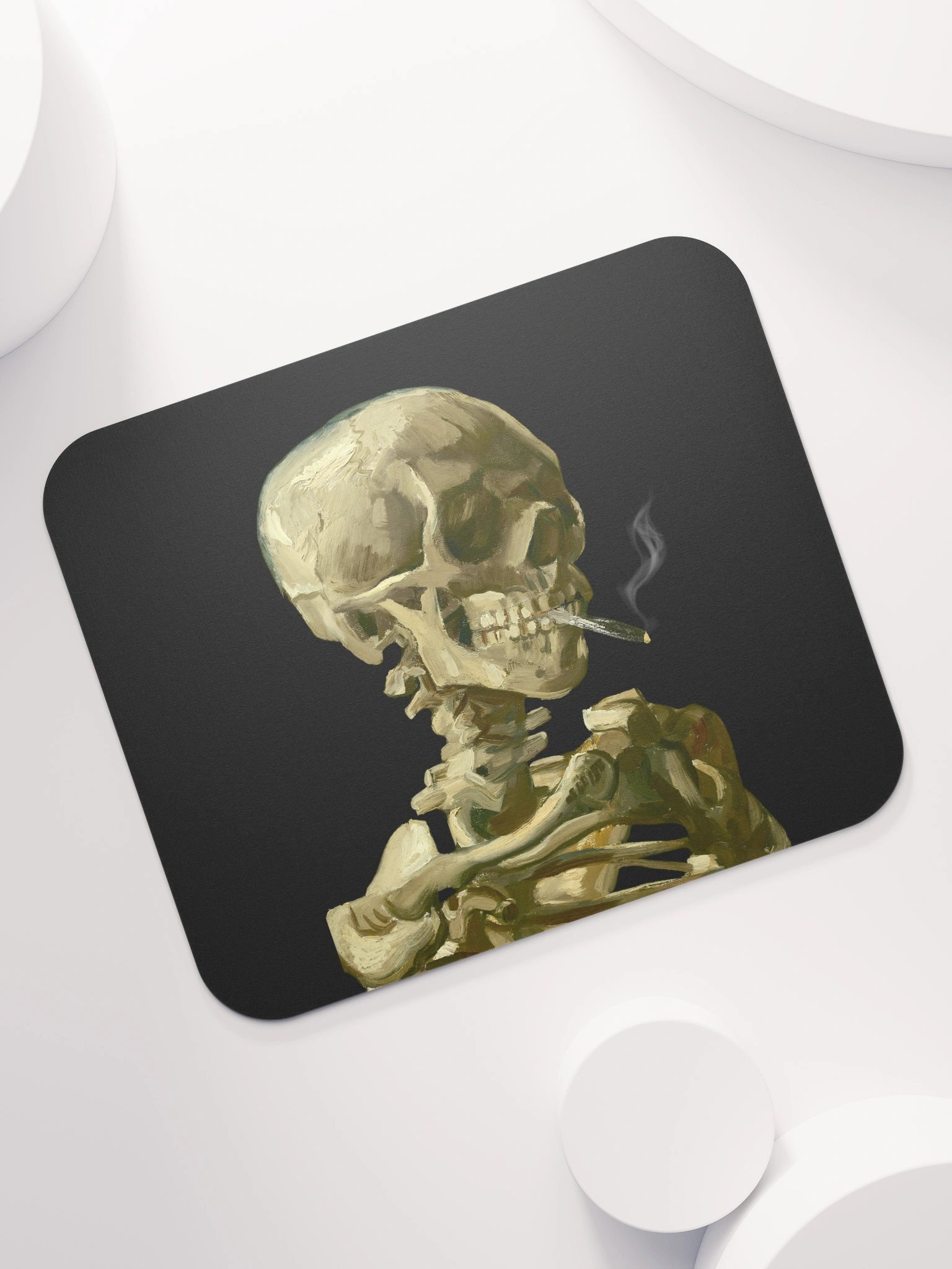 Van Gogh – Skull of a Skeleton with a Burning Cigarette Mouse Pad product image (7)