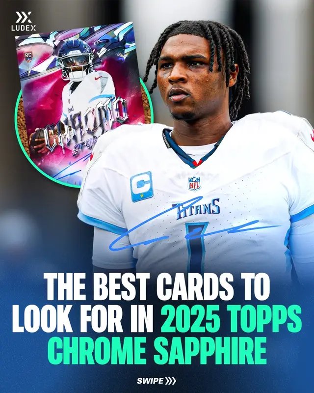 2025 Topps Chrome Sapphire Football officially releases this Friday, May 22nd. If you didn’t know, Sapphire is the shorter printed version of Topps Chrome. Pre-order prices for this box were $1500 and there’s lots of singles to look out for in this product.  Which insert is your favorite from the set?