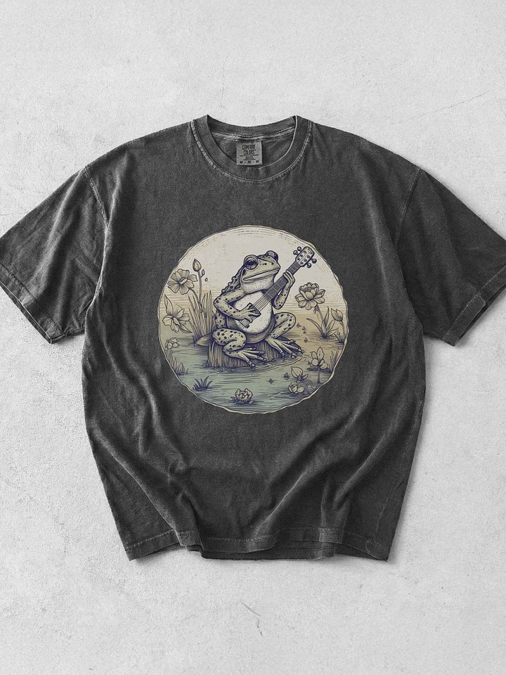 Vintage Frog Guitar Shirt – Retro Pond Music Graphic Tee product image (1)