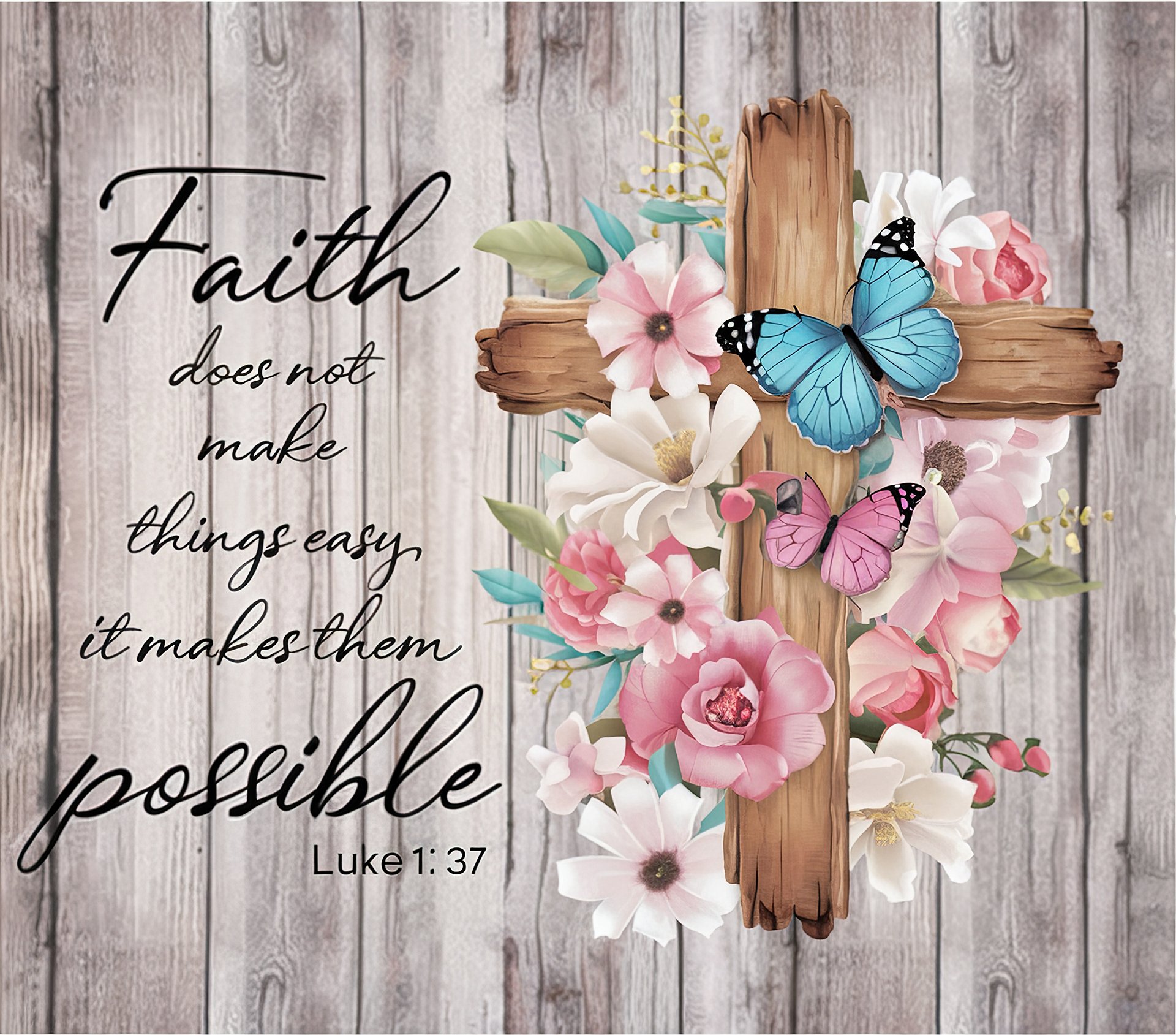 Faith Does Not Make Things Easy - It Makes Them Possible Stainless Steel Tumbler product image (7)