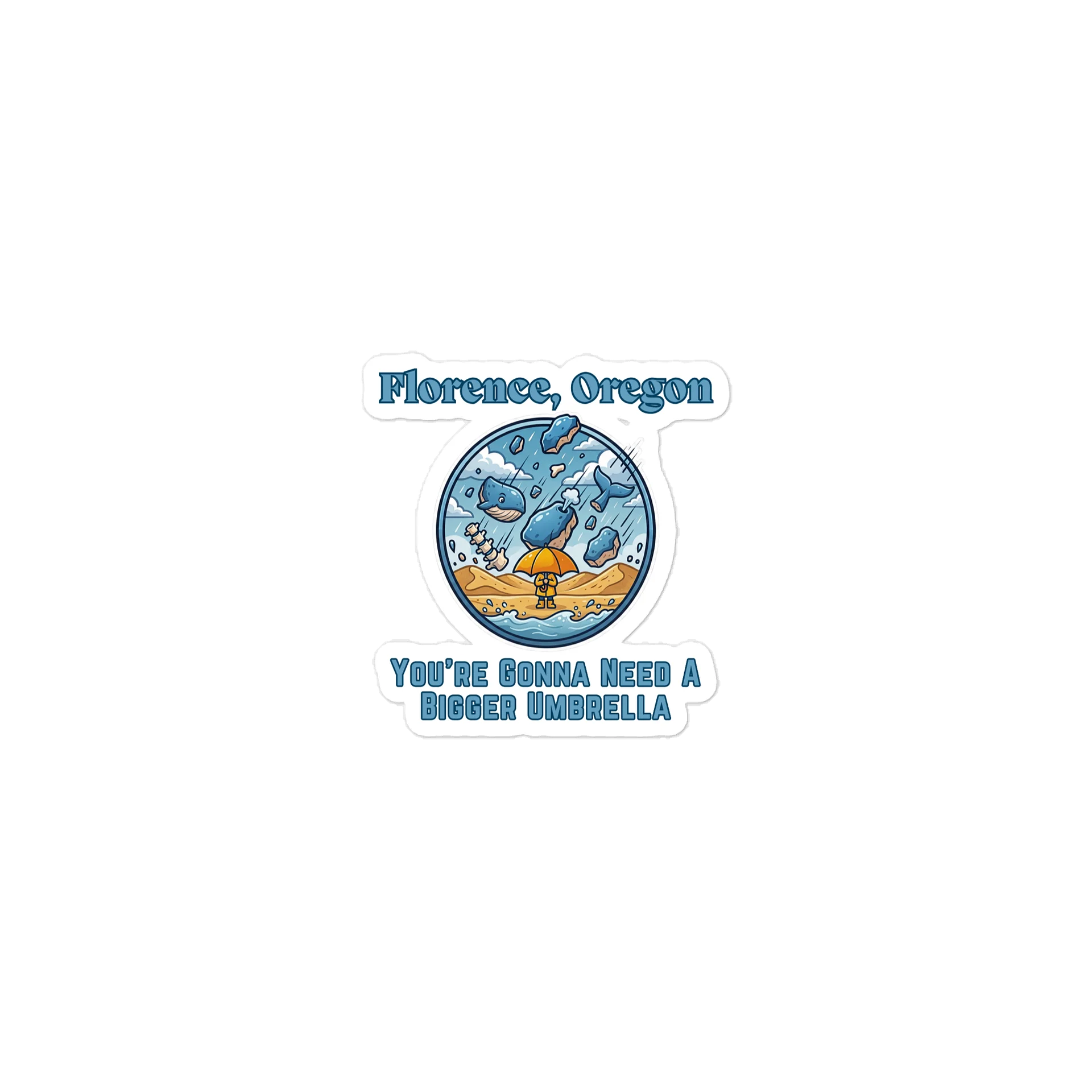 Florence Raining Whale Sticker product image (1)