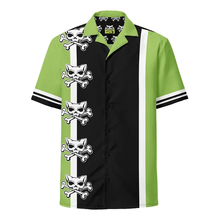 Apple Green Kat Skull Bowling Shirt product image (1)