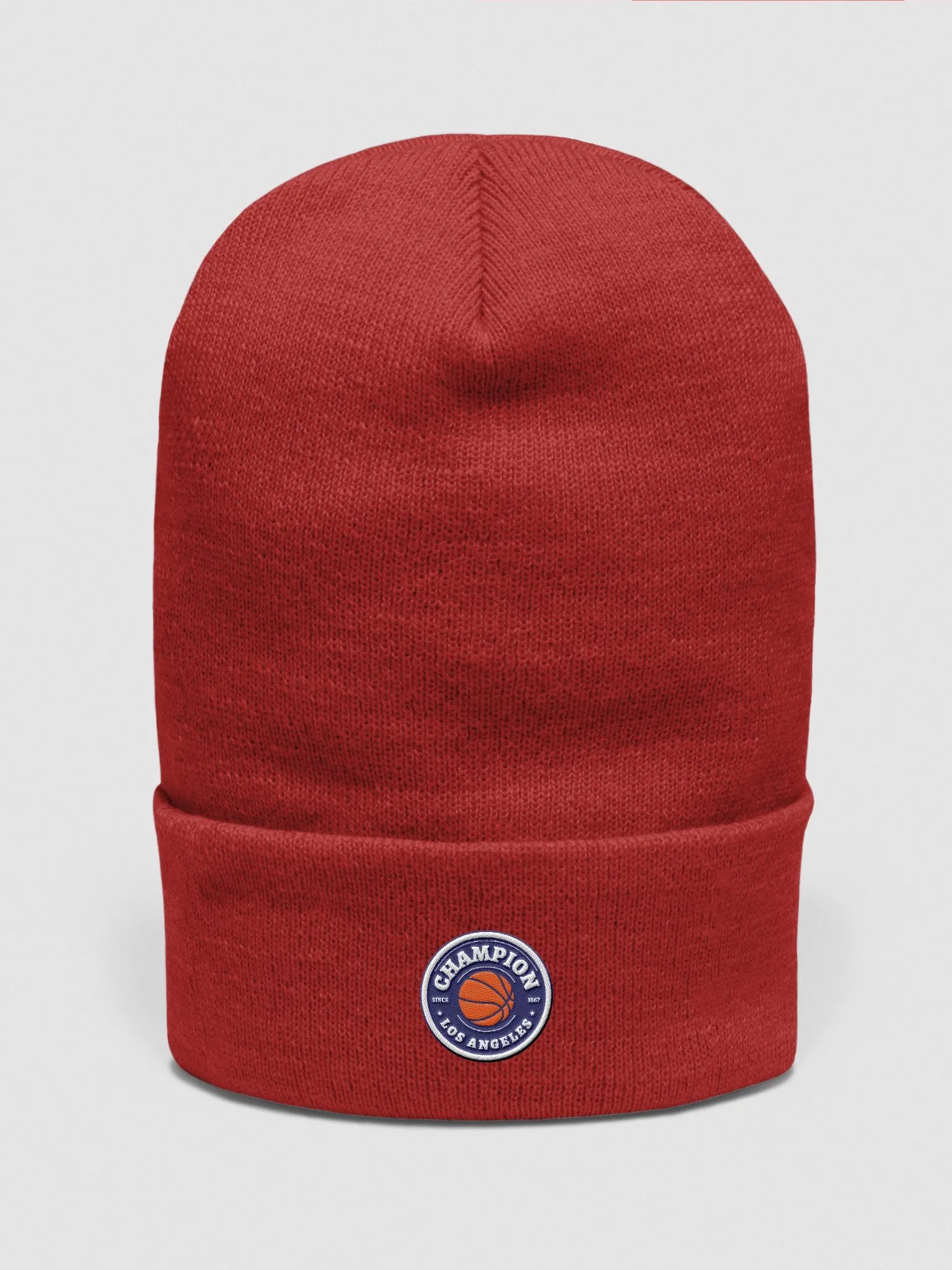 "Champion | Los Angeles" Embroidered Unisex Cuffed Beanie product image (4)
