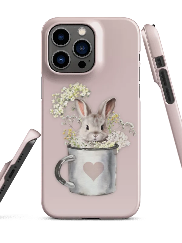 LITTLE BUNNY IN A MUG - BLUSH ROSE - SNAP IPHONE CASE product image (1)