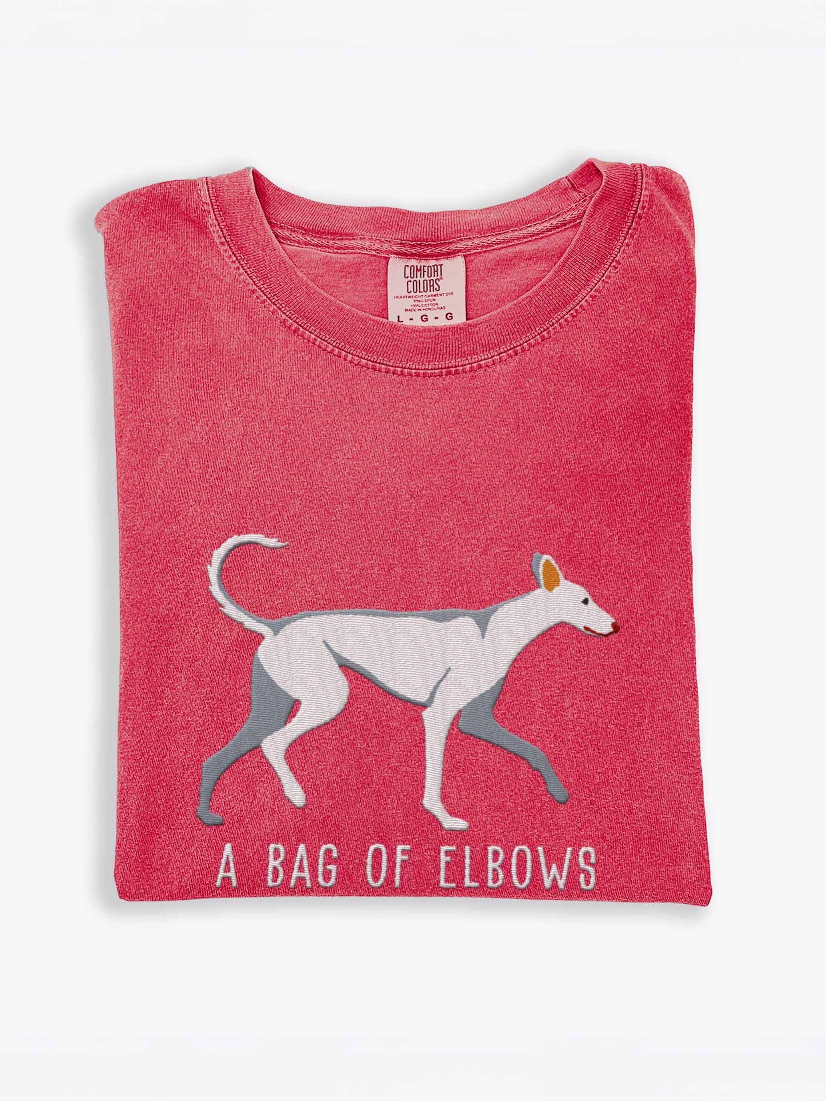 A Bag of Elbows T-Shirt(Embroidered) of an Ibizan Hound(White) product image (1)