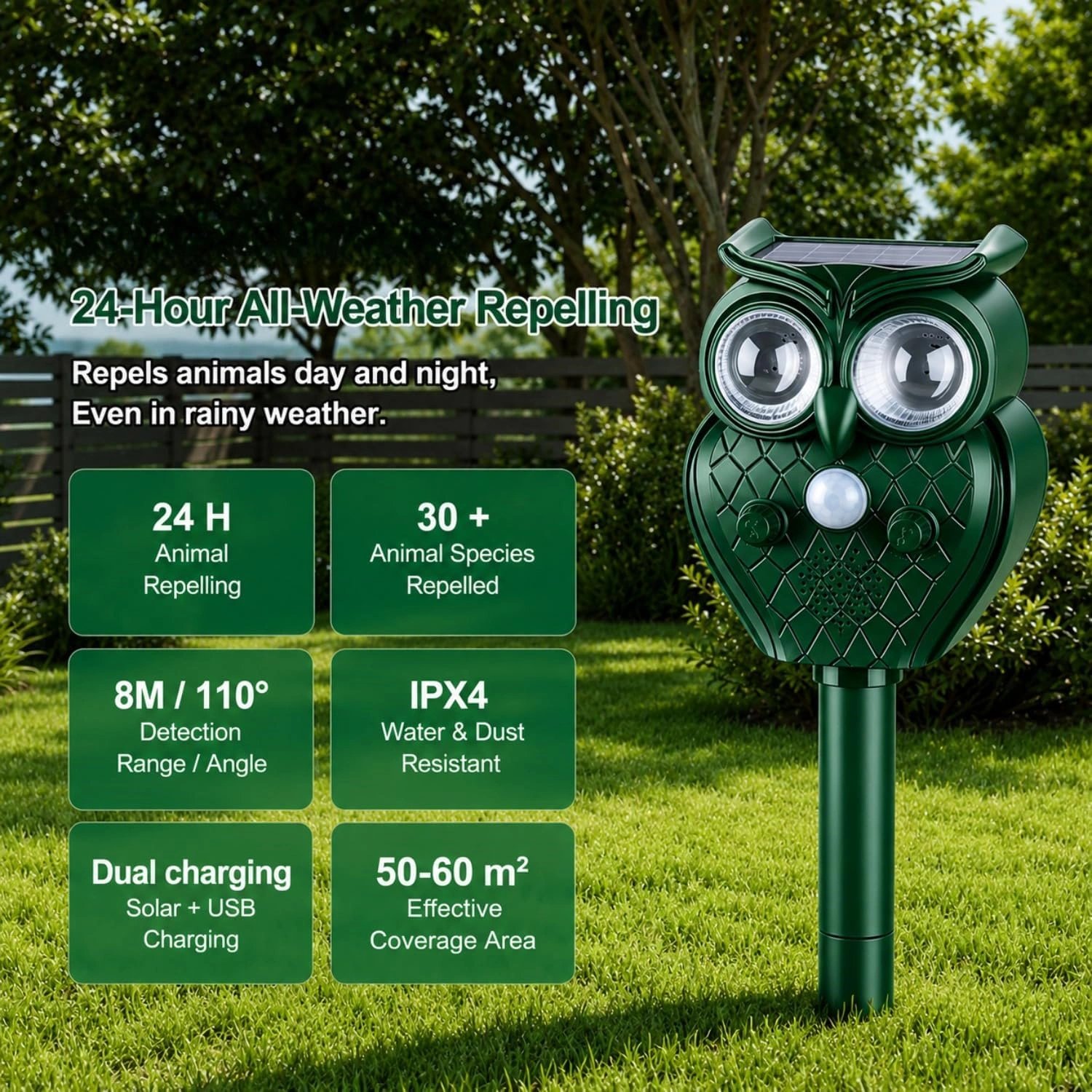 Solar-Powered Ultrasonic Animal Repeller product image (4)