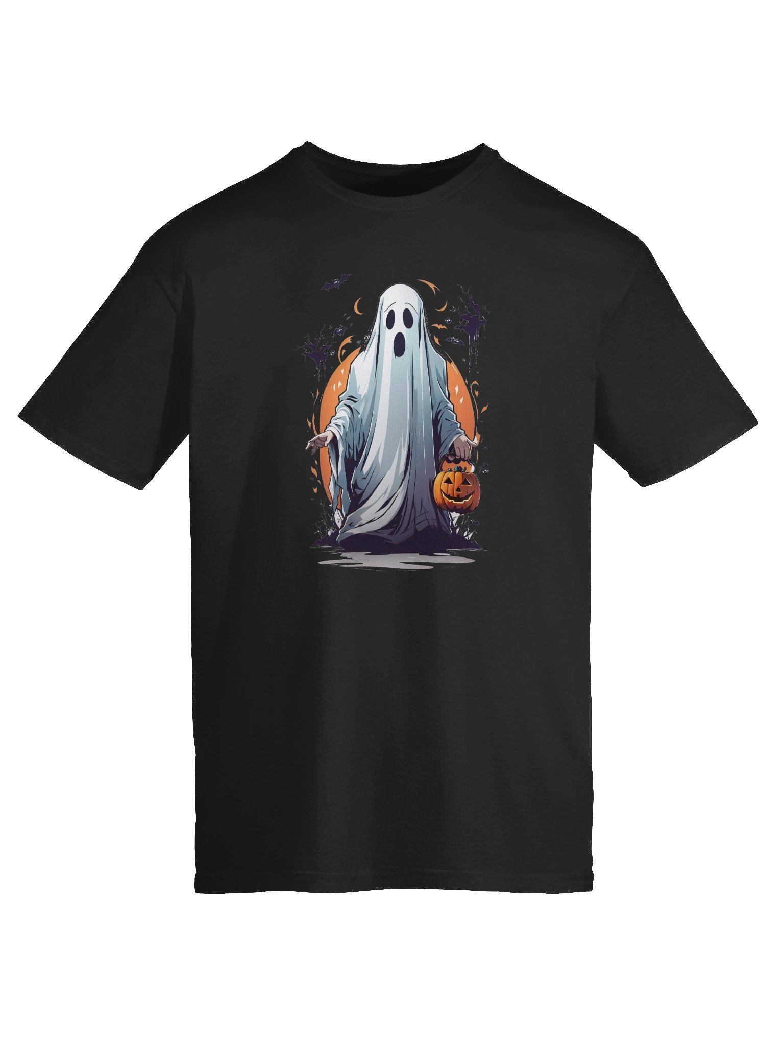 Spooky Ghost T-Shirt – Classic Halloween Tee with Pumpkin Trick-or-Treat Design product image (49)