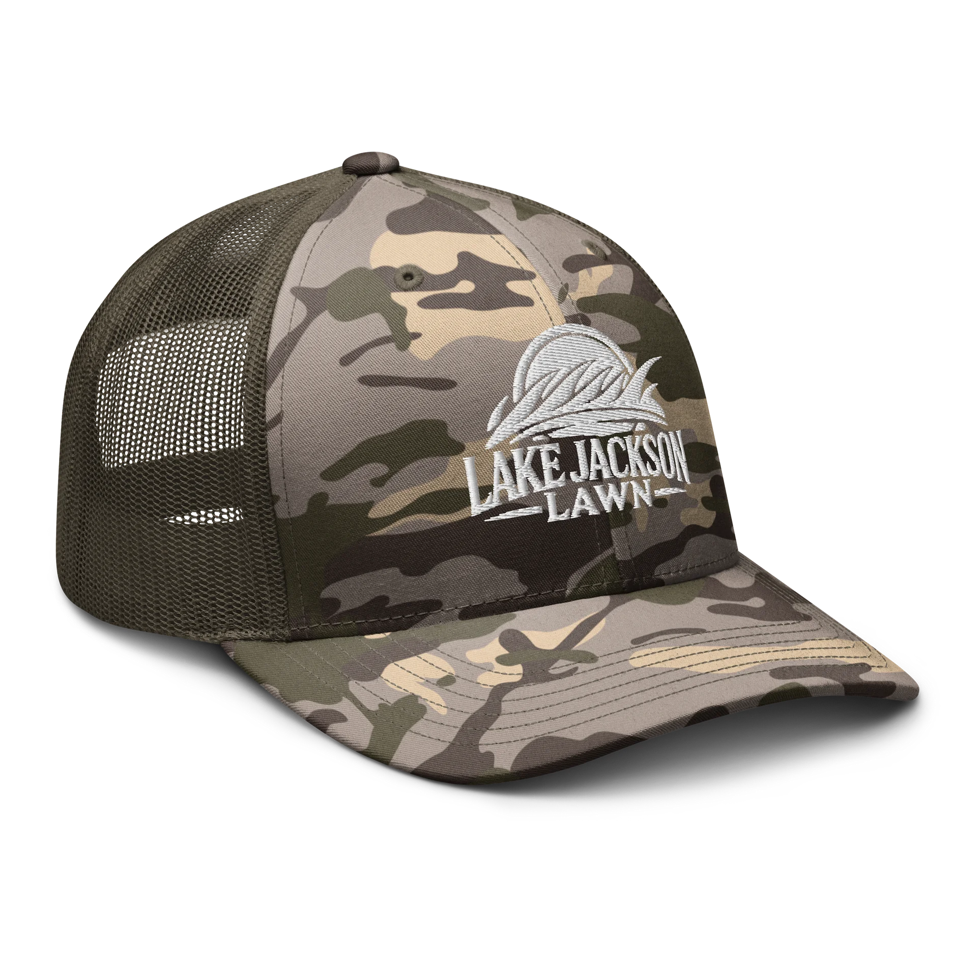 Lake Jackson Lawn Camo Trucker Hat product image (6)