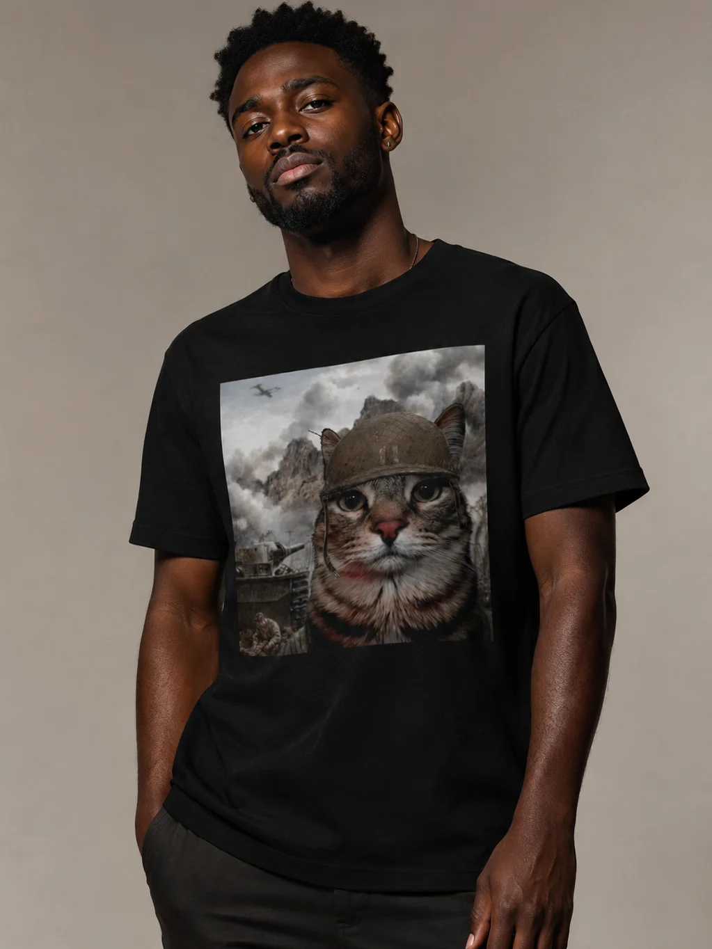 War Cat Meme T-Shirt | Funny Battle Cat Graphic Tee for Cat Lovers product image (1)