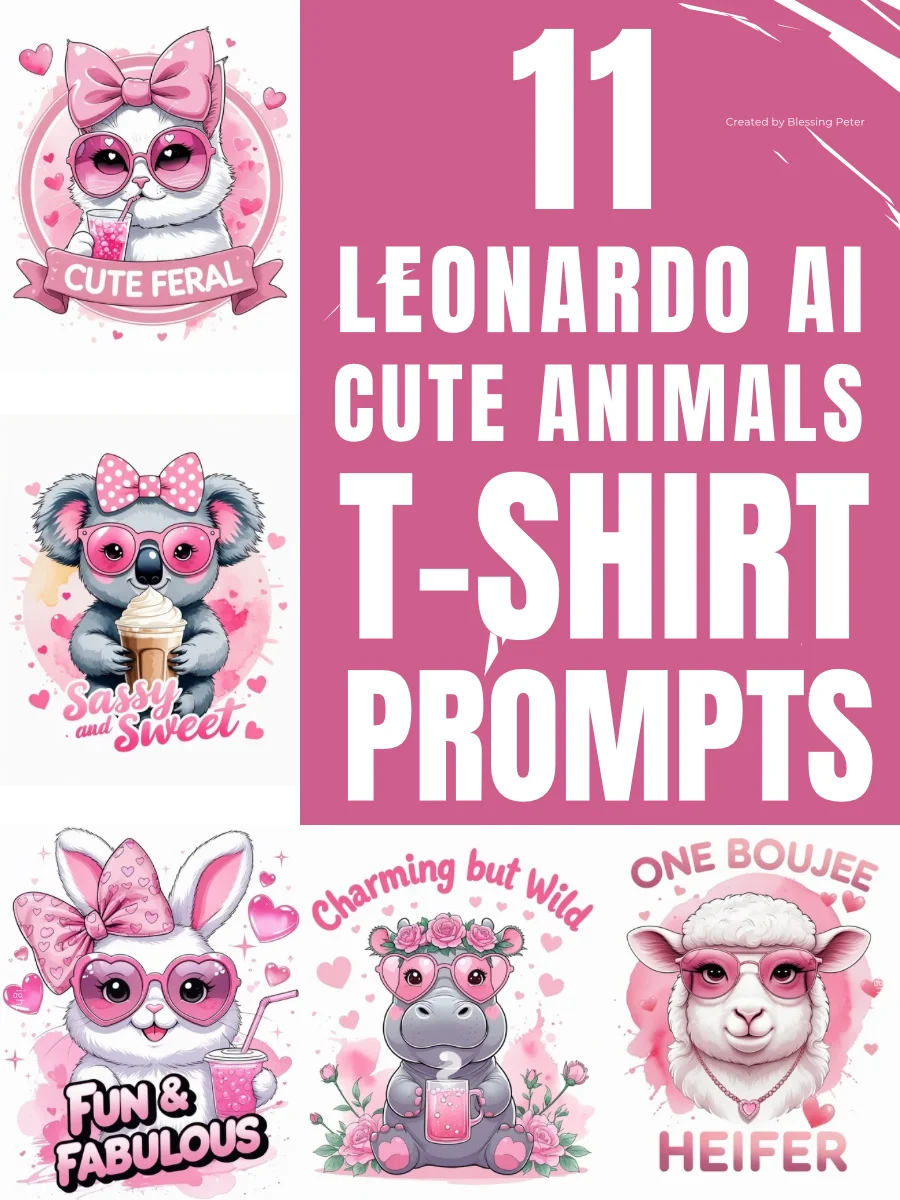 11 Leonardo AI Cute Animals T-Shirt Prompts product image (1)