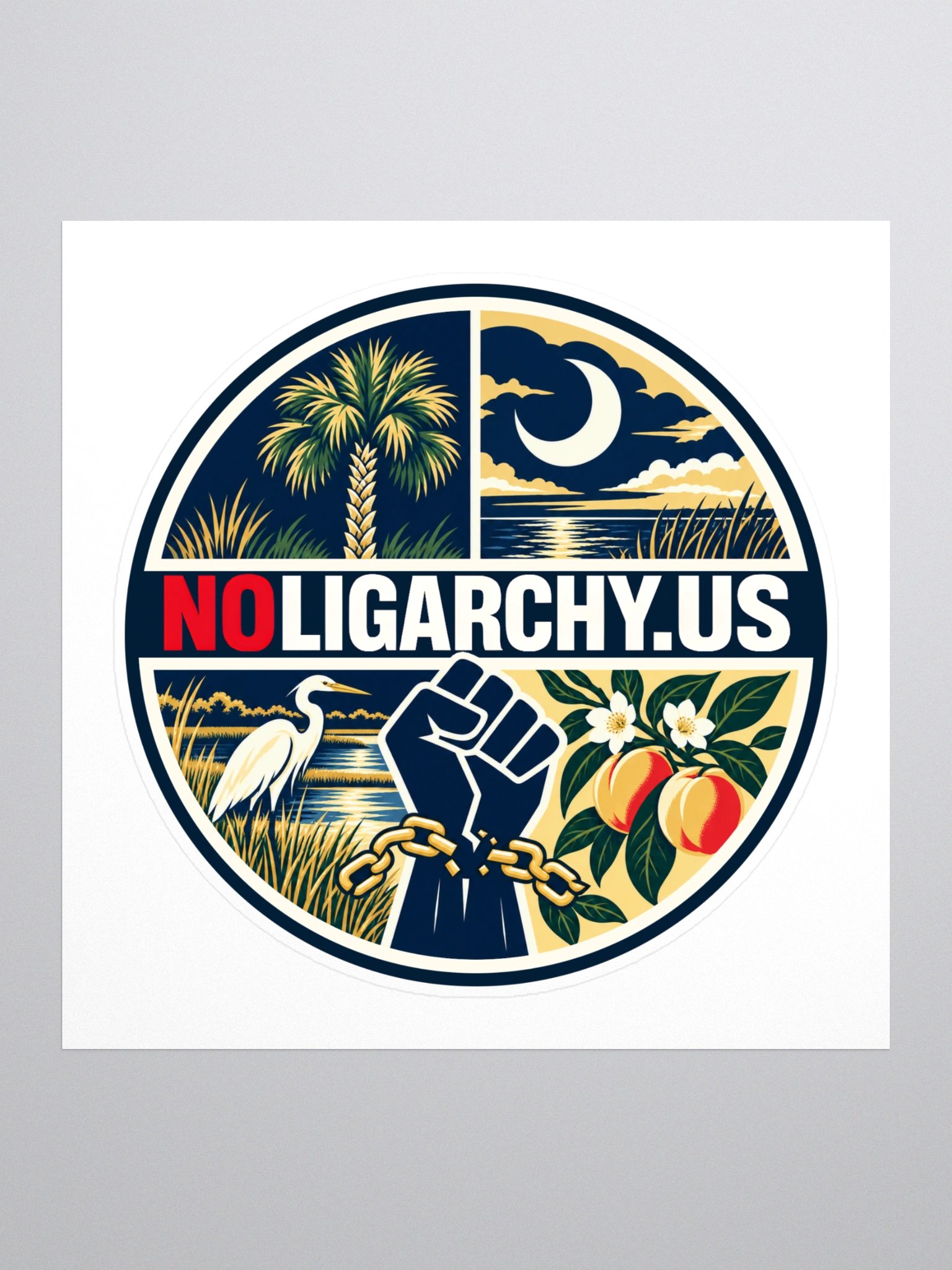 South Carolina NOLIGARCHY.US sticker product image (1)