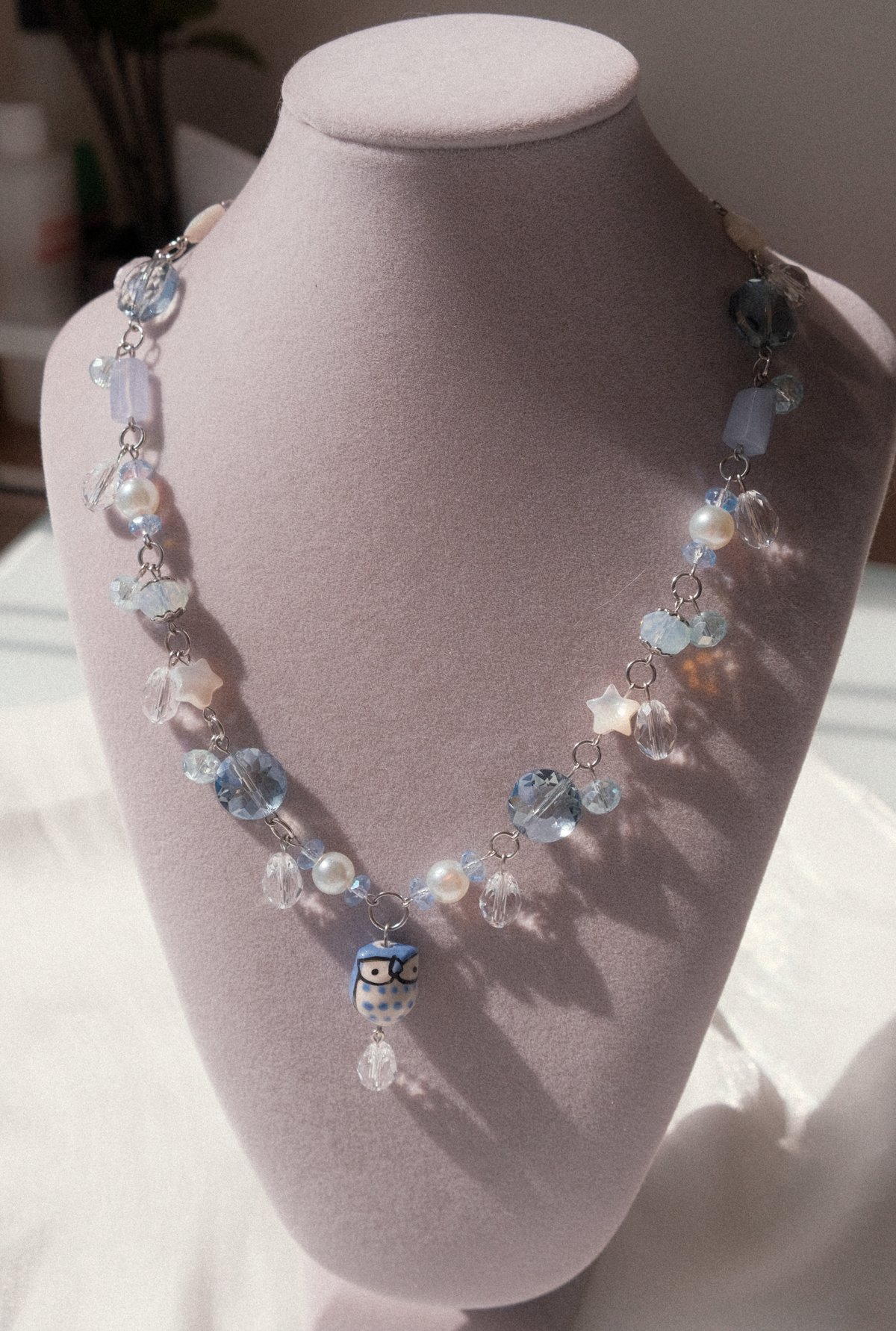 Owl of truth - Blue lace agate necklace 🦉 product image (6)