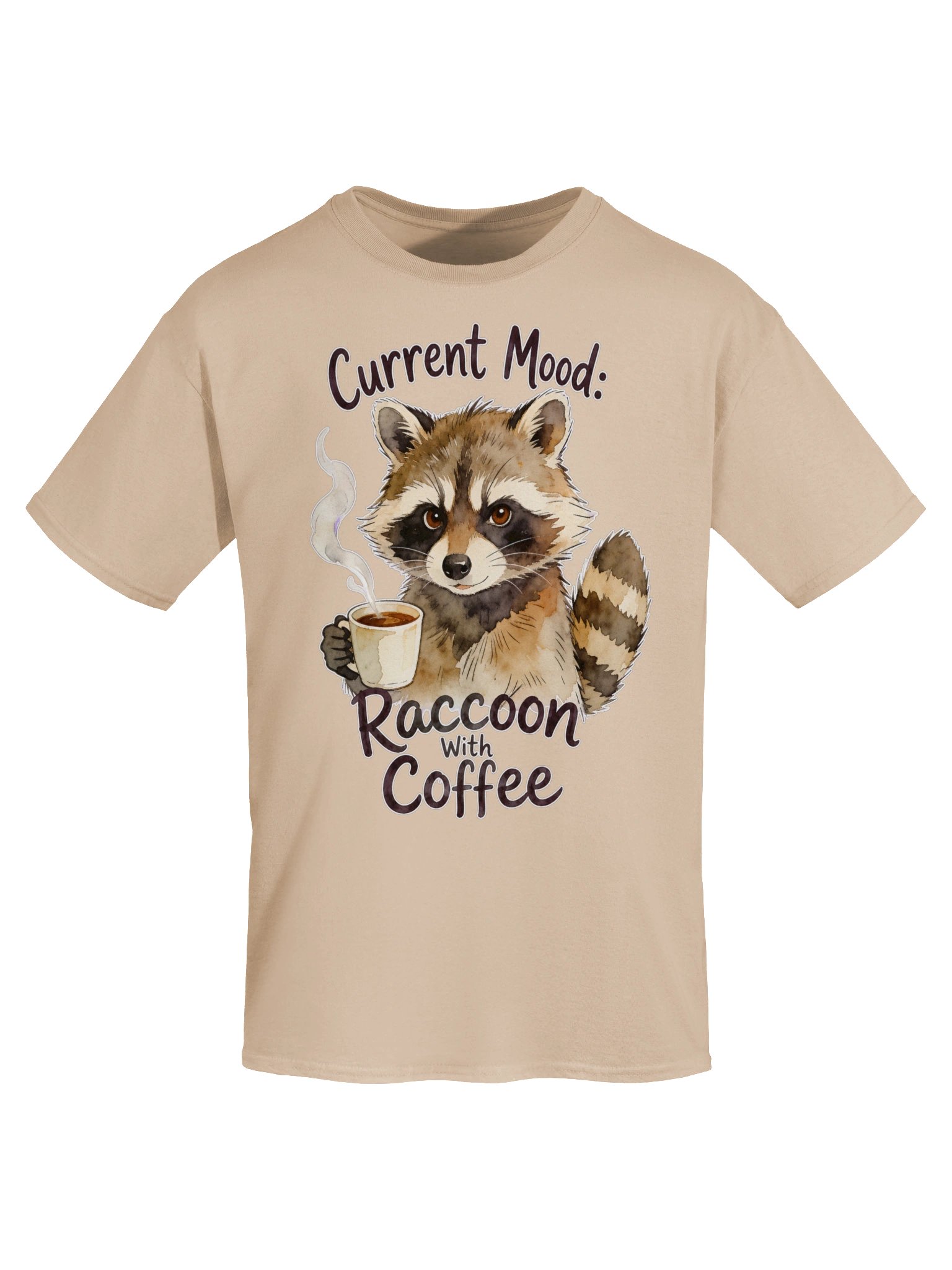 Current Mood: Raccoon with Coffee graphic tee gift Idea. product image (36)