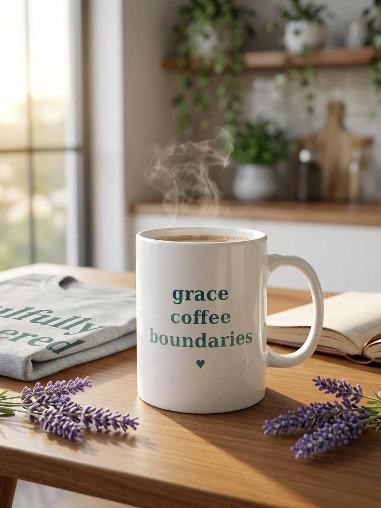 Grace Coffee Boundaries Mug | Funny Faith Inspired Coffee Cup | Second Act Gift for Women product image (1)