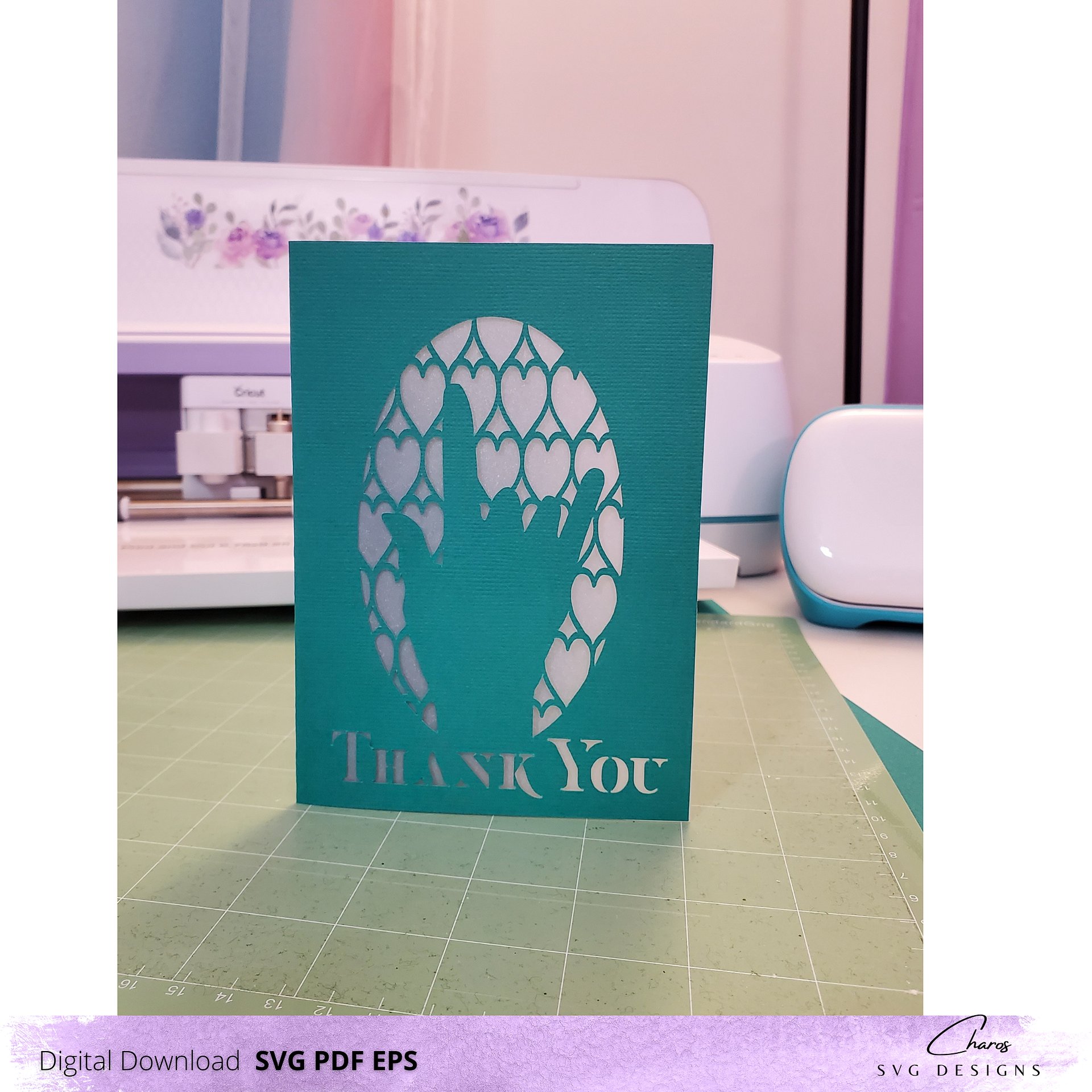 I Love You in ASL Thank You Card SVG | Sign Language Card Template | Free Envelope product image (3)