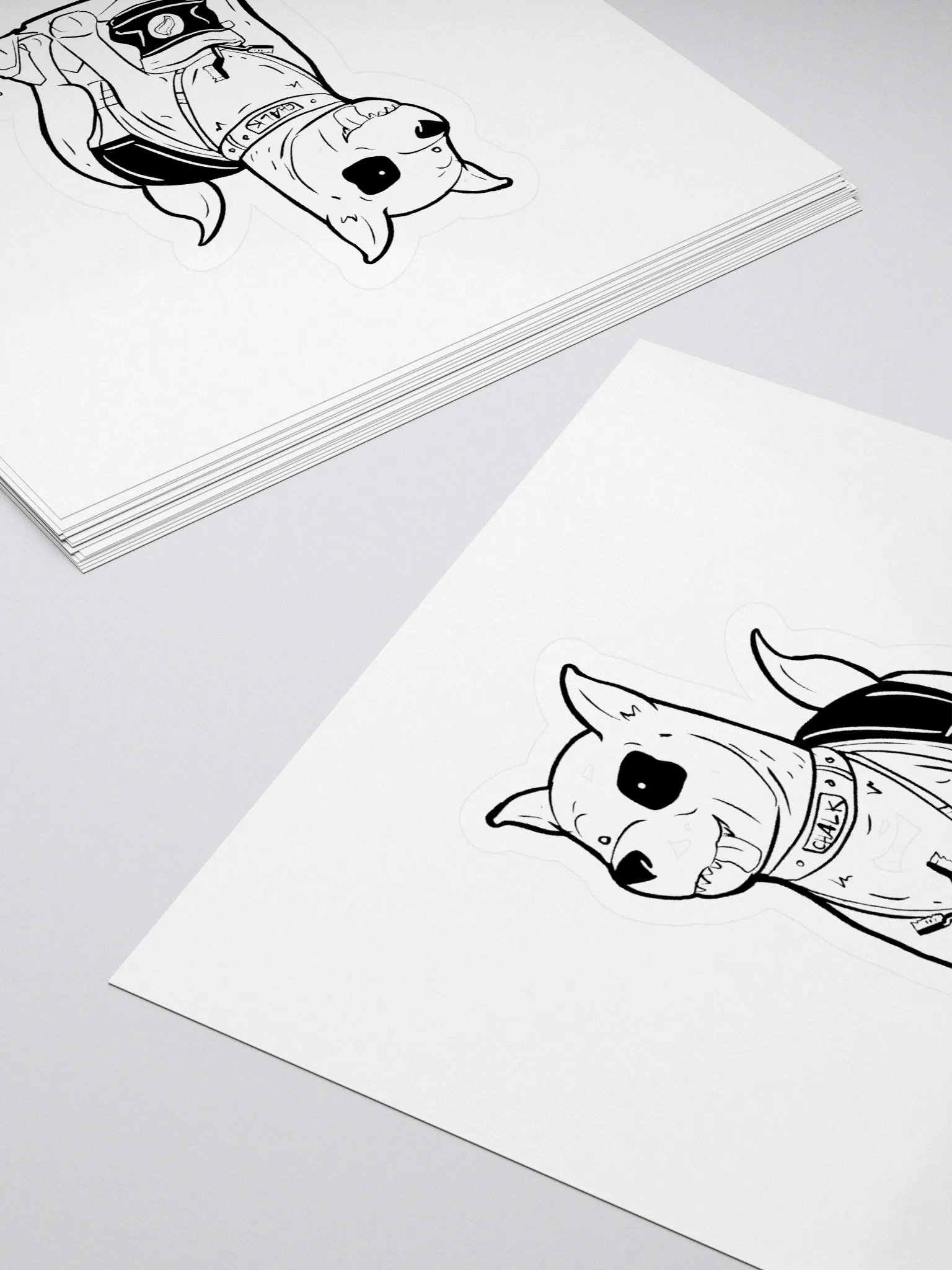 Chalk rock climbing dog sticker product image (4)