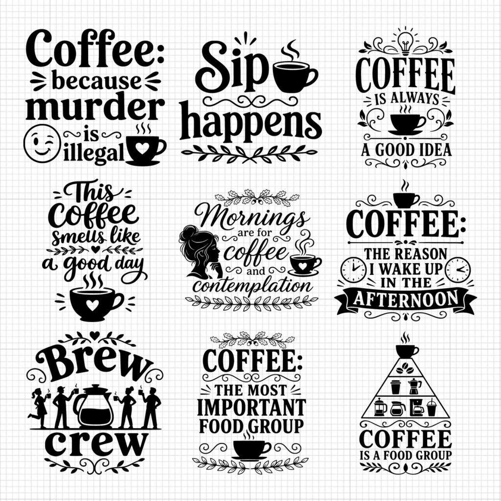 Coffee Bar Sayings SVG Bundle – 28 Kitchen & Mug SVG Files for Cricut, Laser & Crafting product image (2)