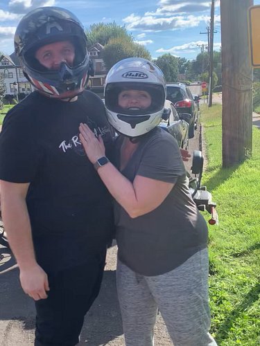 Super proud of MommaRideOfALifetime a.k.a Mom! I got to take her for a ride on the bike today! We had a fun little ride aroun...