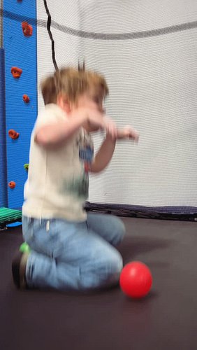 Another win to make up for all the stress that came with surgery and casting! 

Trampoline time mostly consisted of rolling a...