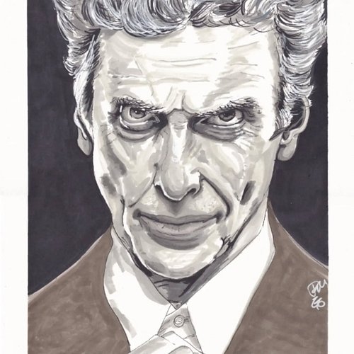 A portrait of @petercapaldimusic in Alcohol markers 

#petercapaldi #portrait #doctorwho #artist #alcoholmarkers 

Commission...
