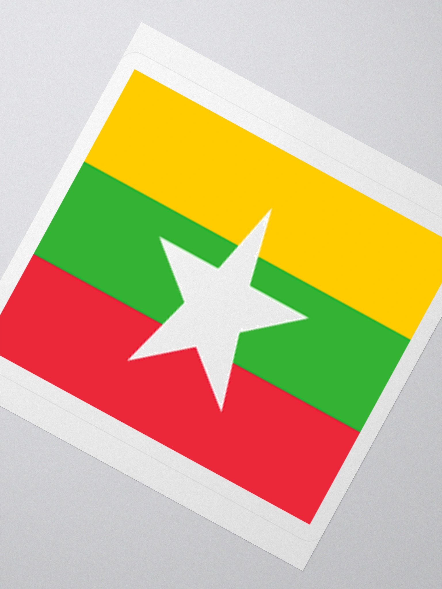 Exclusive Myanmar Flag Kiss-Cut Sticker by TDS Music - Unique Design (3" x 3", 4" x 4", 5.5" x 5.5") product image (4)