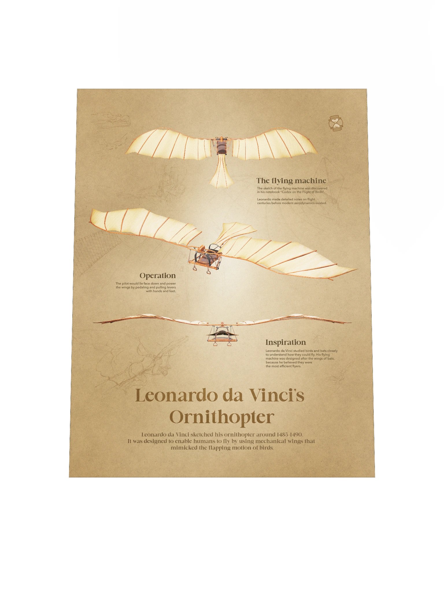 Leonardo da Vinci's Ornithopter (Unframed poster) product image (6)