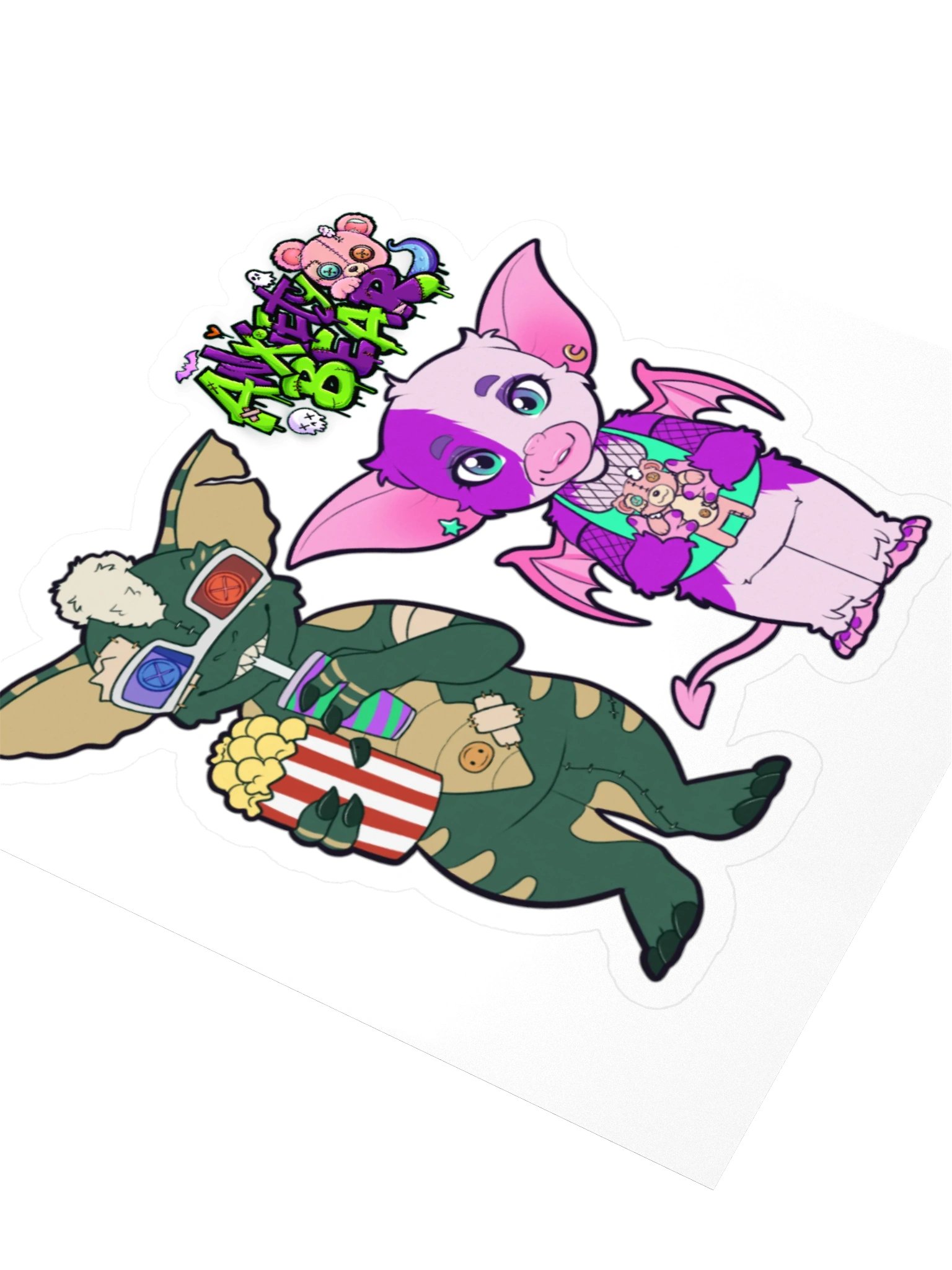 Anxiety Bear Scare Bear Stickers Halloween 2026 pt 6 product image (8)
