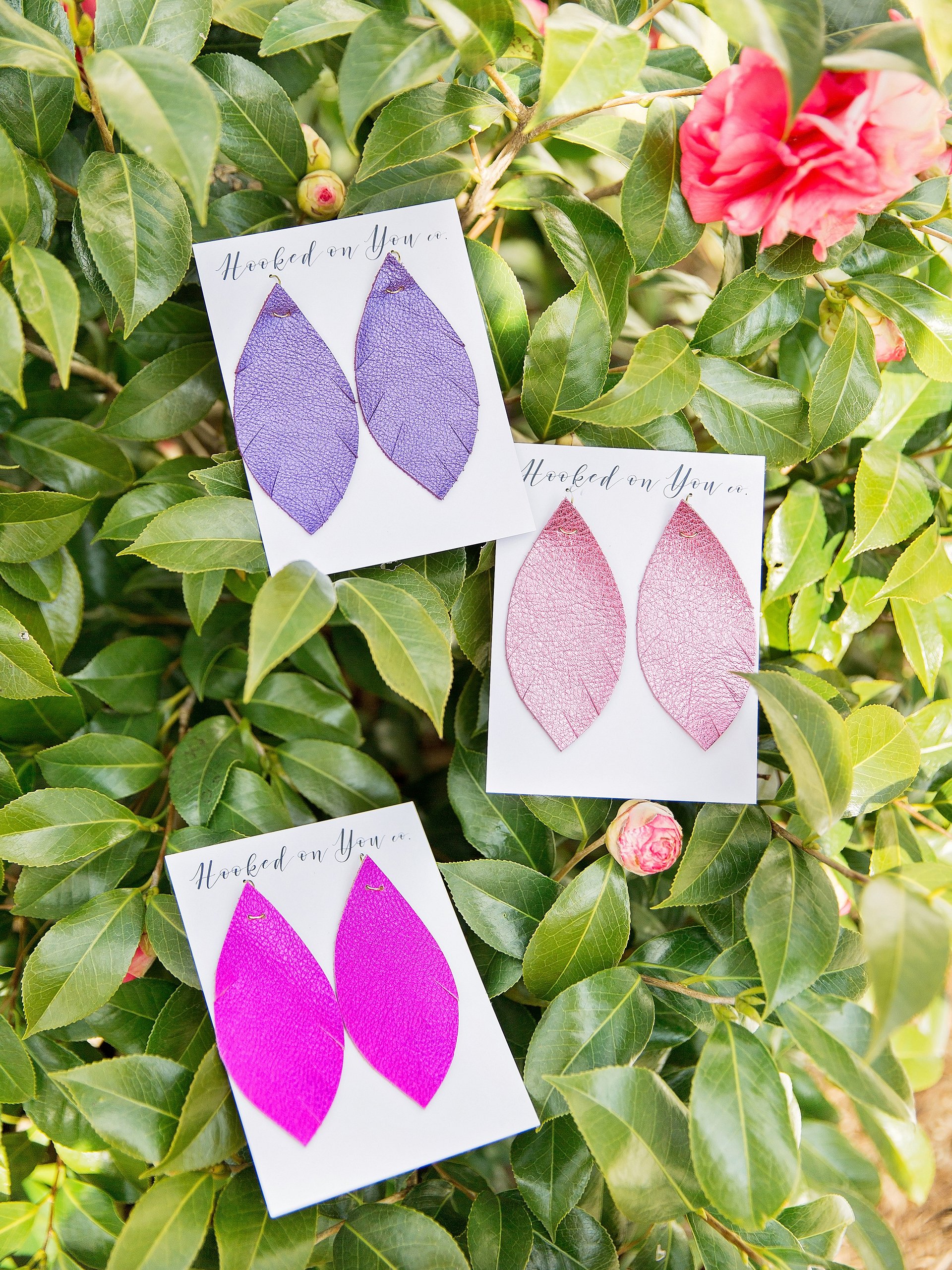 Pink Showstopper Leather Earrings product image (3)