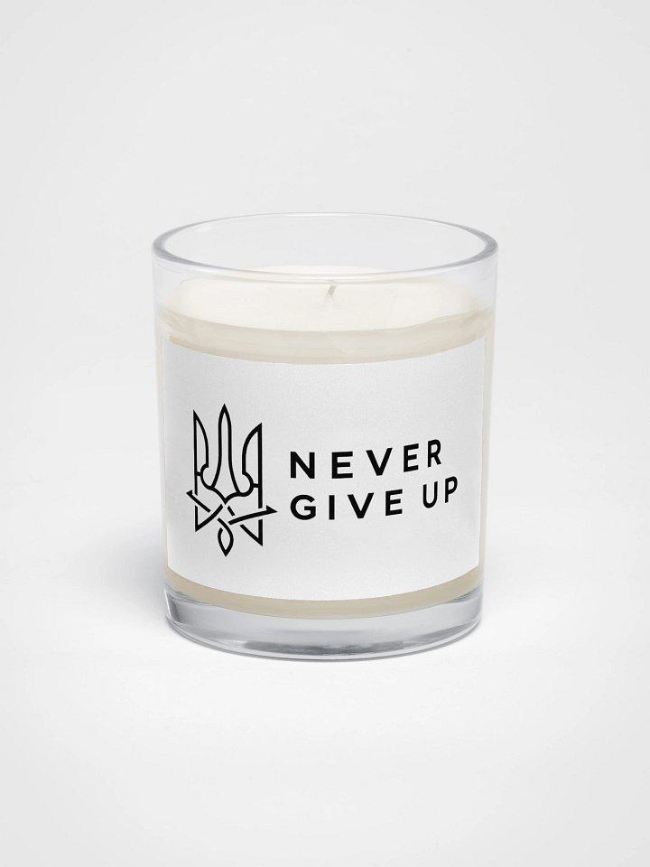 Soy Wax Candle In A Clear Glass Jar - Never give up product image (1)
